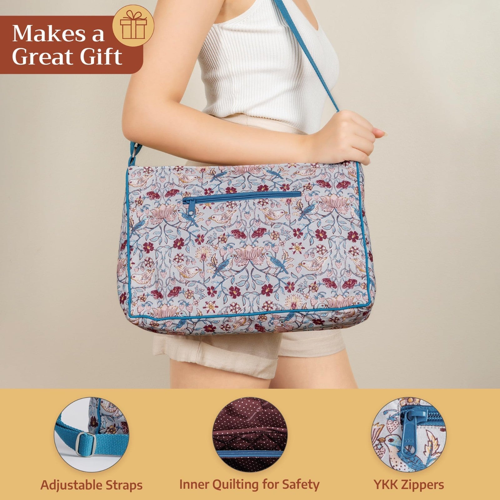 Stylish Cotton Shoulder Bag for Women   Versatile Handbag, Everyday Use, Fashion3