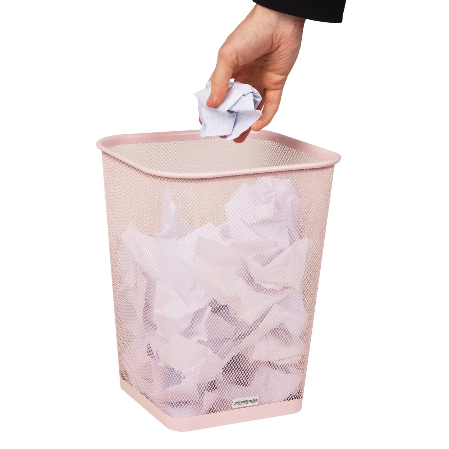 Pink Mesh Trash Can Set of 2, 5 Gallon, Stylish Waste Bins for Home Office5