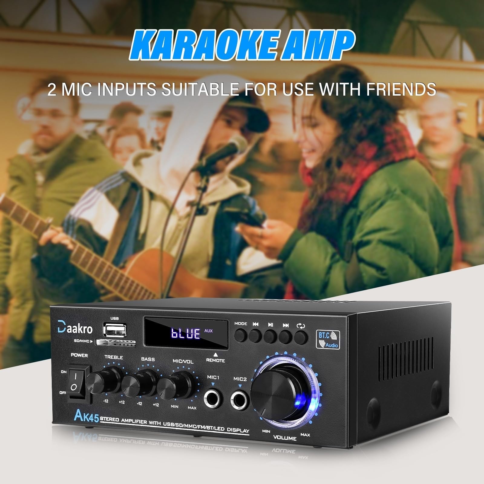 300W 2 Channel Bluetooth Stereo Audio Amplifier, Hi Fi Sound, Home Theater6
