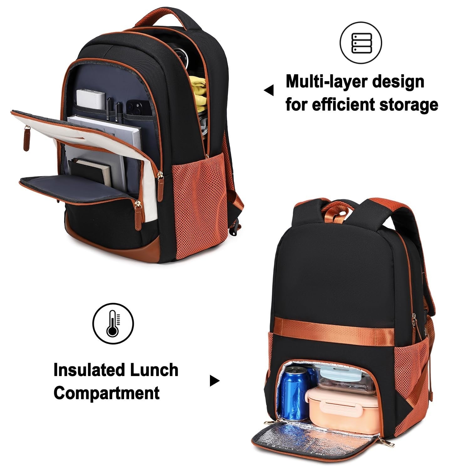 40L Travel Backpack for Men & Women, TSA Approved Carry-On, Fits 17" Laptop, Bla2
