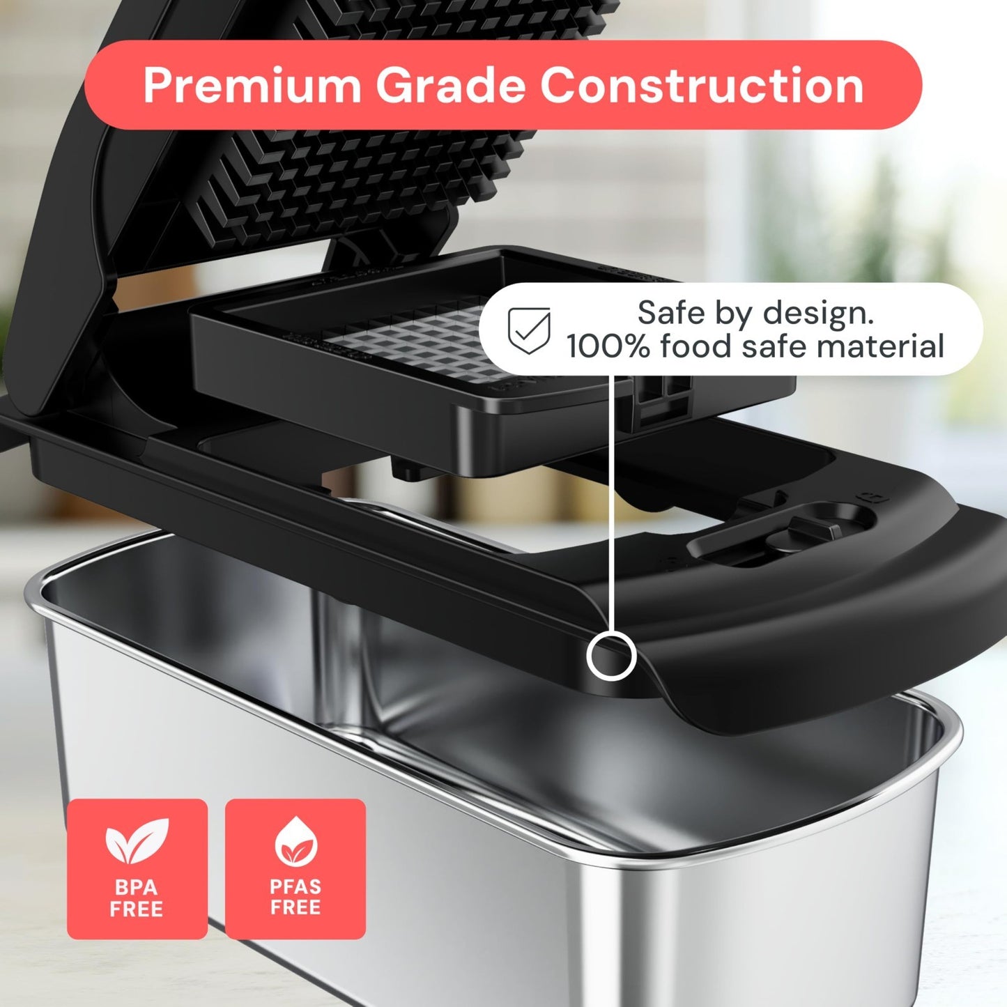 8 in 1 Vegetable Chopper & Mandoline Slicer | Sharp Stainless Steel Blades, Onio3