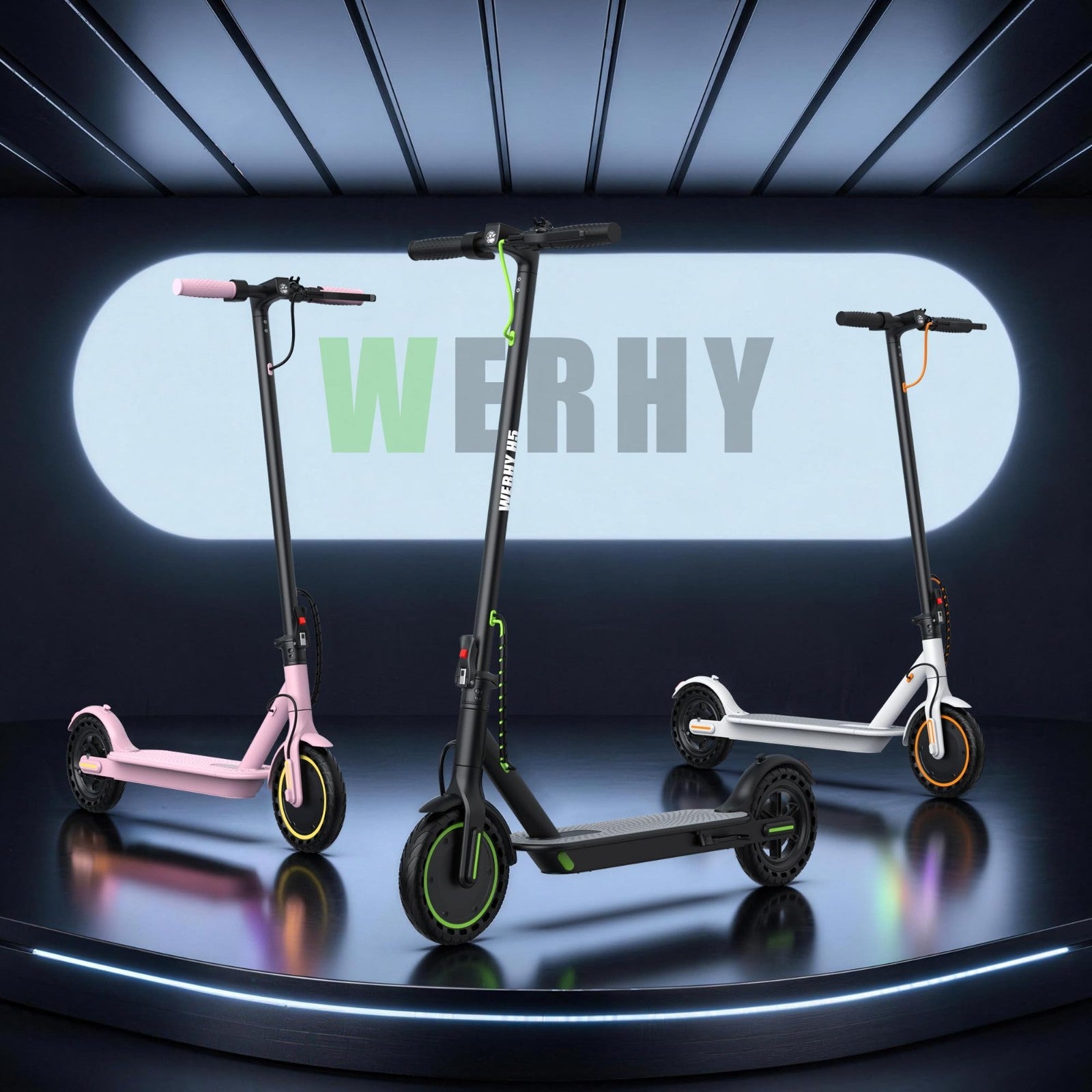 Powerful Electric Scooter 500W Motor, 19MPH Speed, 16-27 Miles Range, Folding E-8
