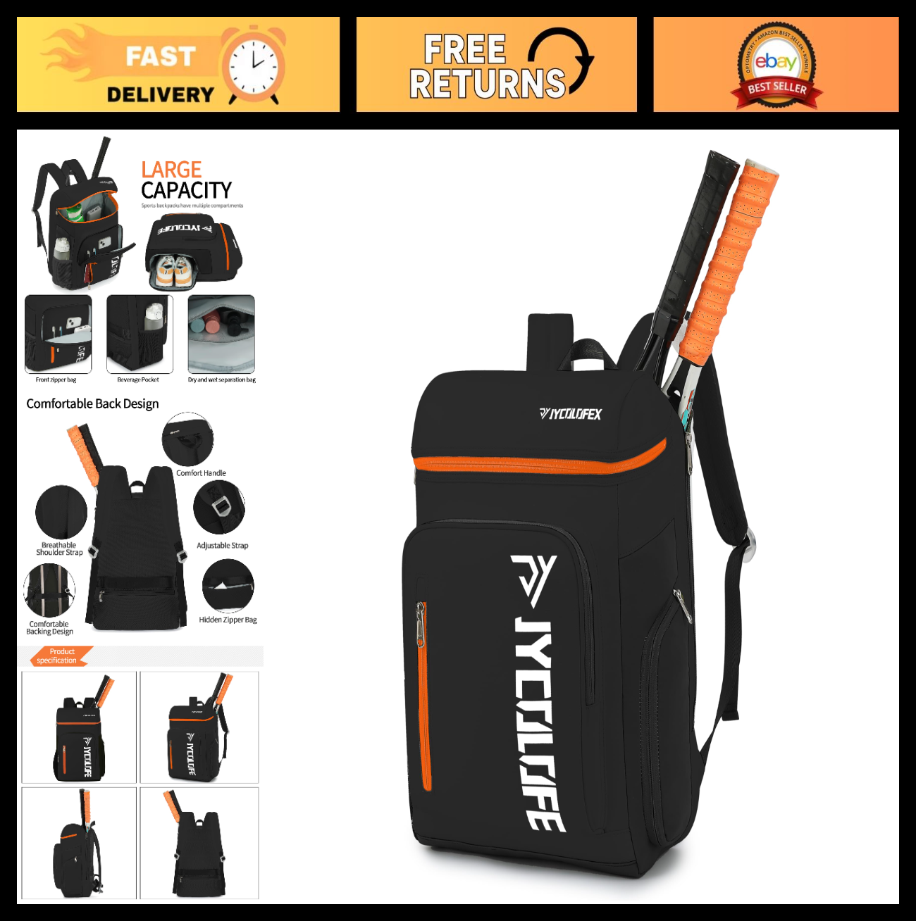 Waterproof Gym Duffel Backpack with Shoe Compartment, 4 Carry Methods, Sports &0