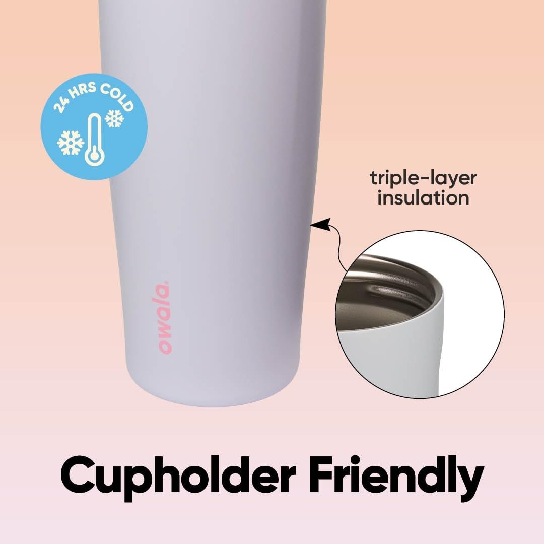 Insulated Stainless Steel Water Bottle 30oz   Two Way Spout, Built In Straw, Lea6