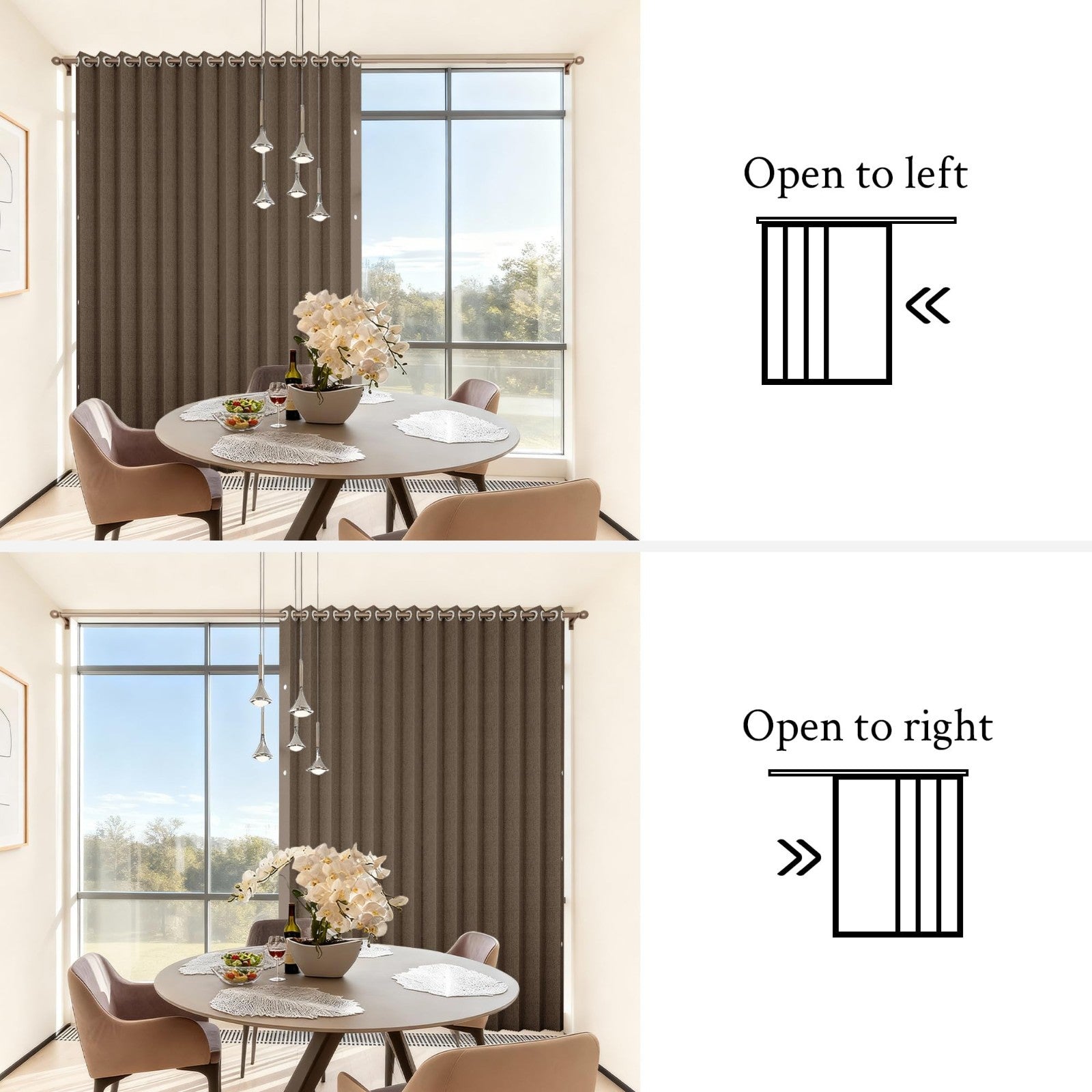 Accordion Door Curtains for Doorways, Fabric Privacy Curtain Panel W100 x L84, B7
