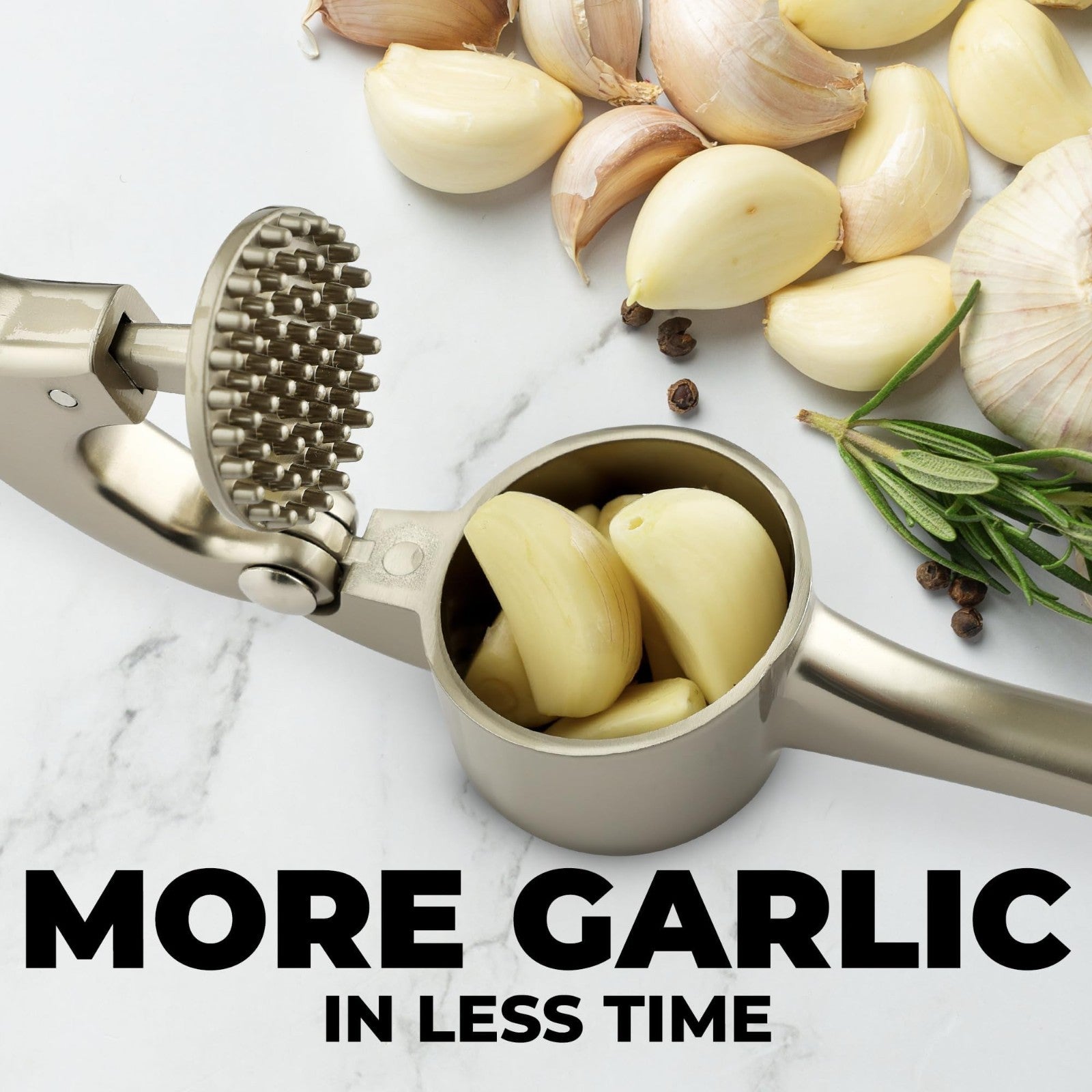 Premium Garlic Press Set   Large Bowl, Rust Proof Mincer Tool, Easy Squeeze Peel5