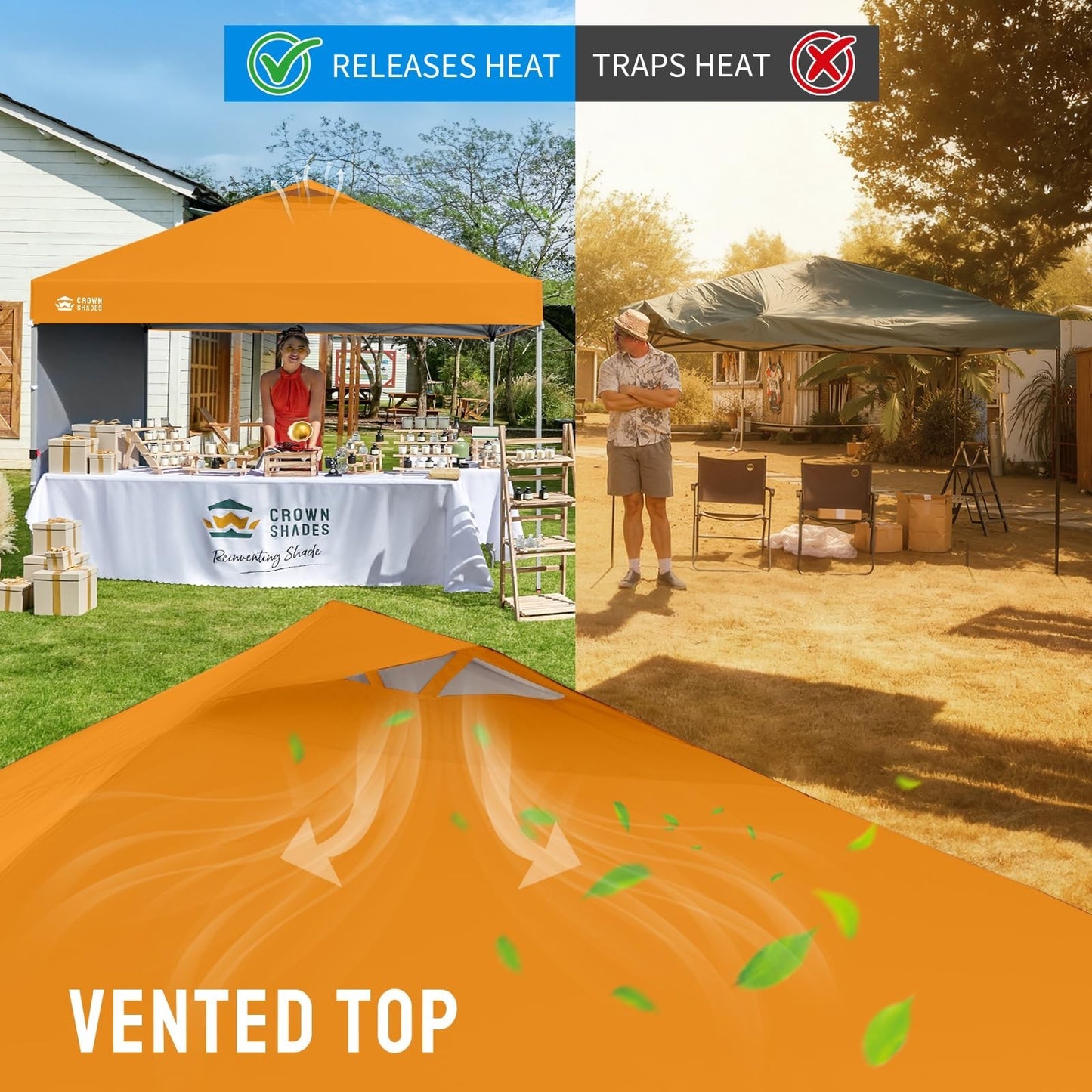 10x10 Pop Up Canopy with Side Wall, Beach Tent, Easy Setup Outdoor Shelter, Sun6