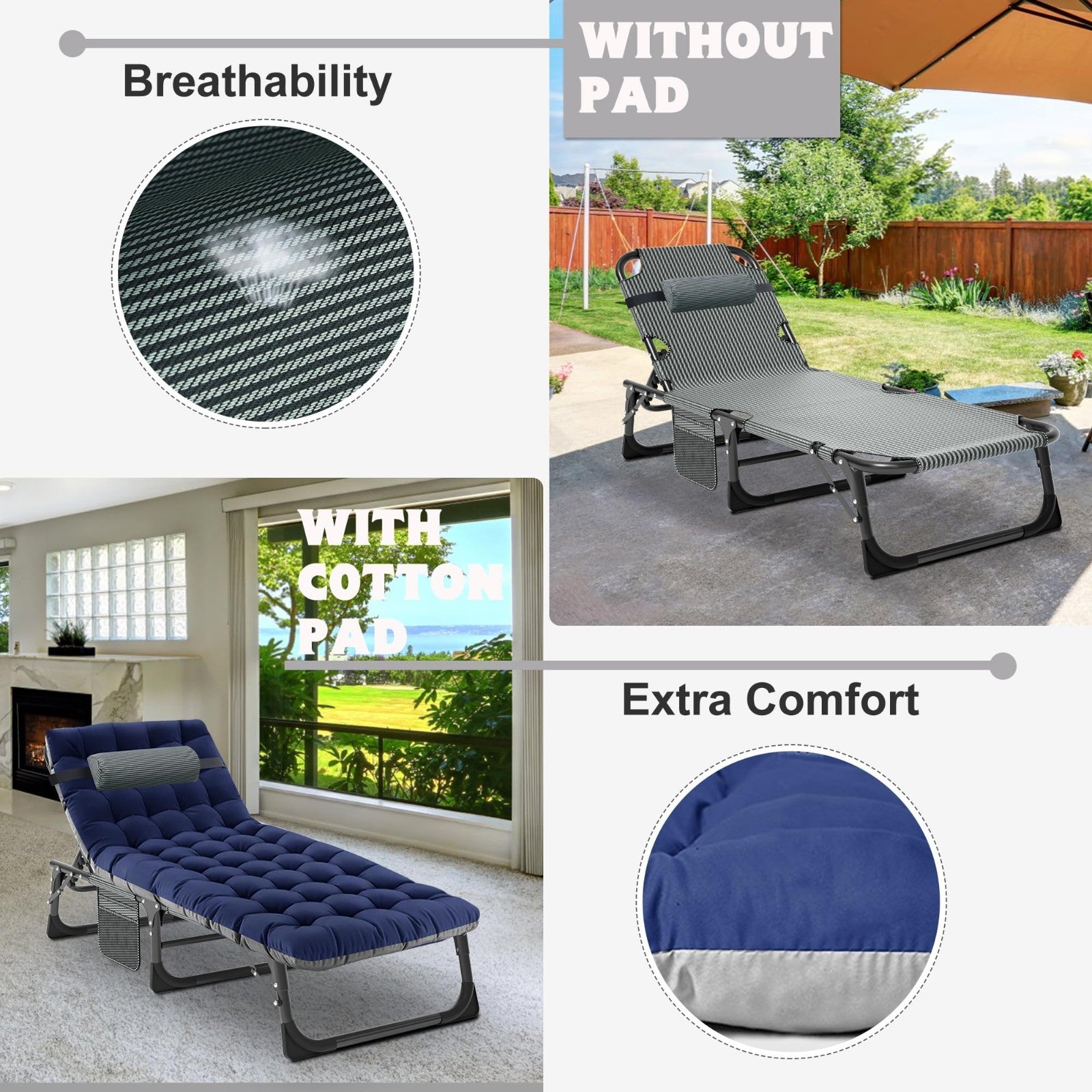 Extra Wide Heavy Duty Camping Cot for Adults, Portable Folding Camp Bed with Mat4