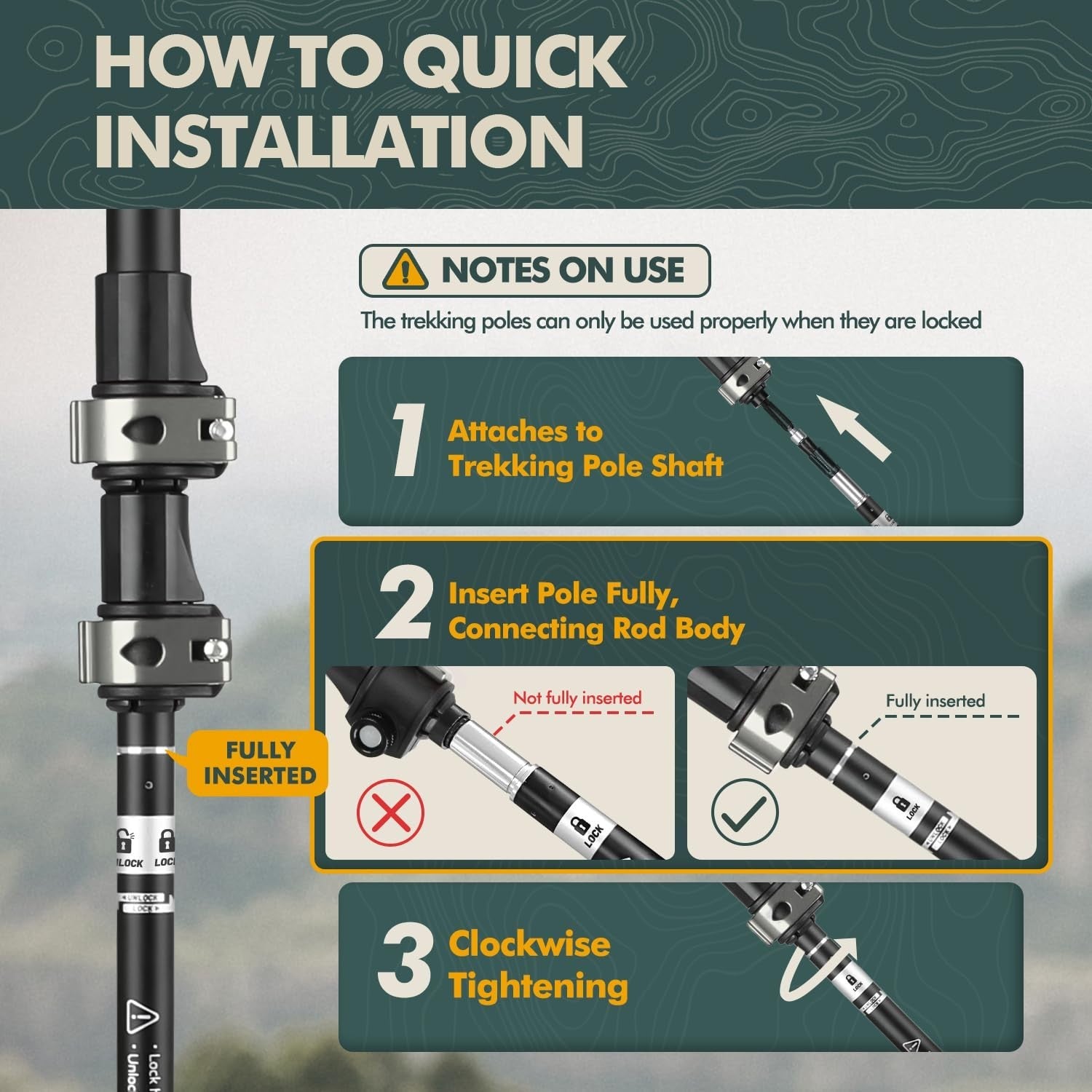 Collapsible Trekking Poles - Lightweight Adjustable Hiking Sticks, 2pc Set with2