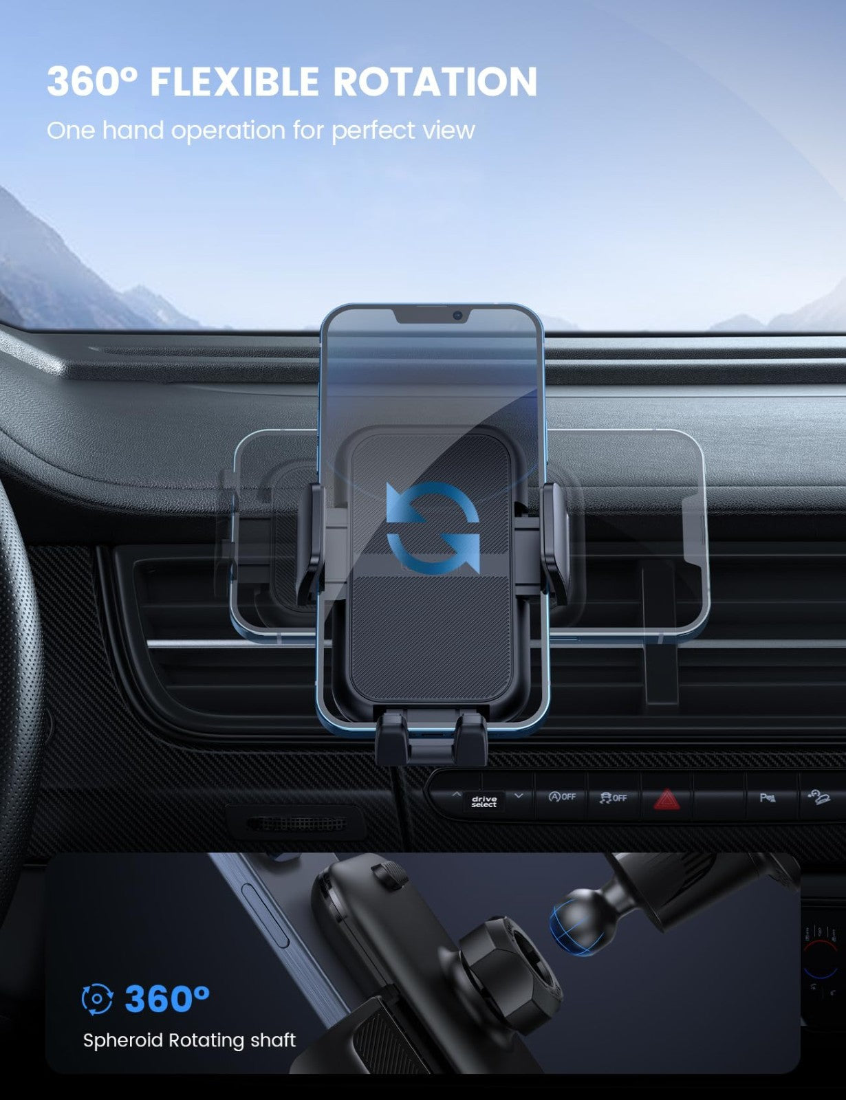 Wider Clamp Metal Hook Car Phone Holder for Thick Cases   Hands Free Mount for i4