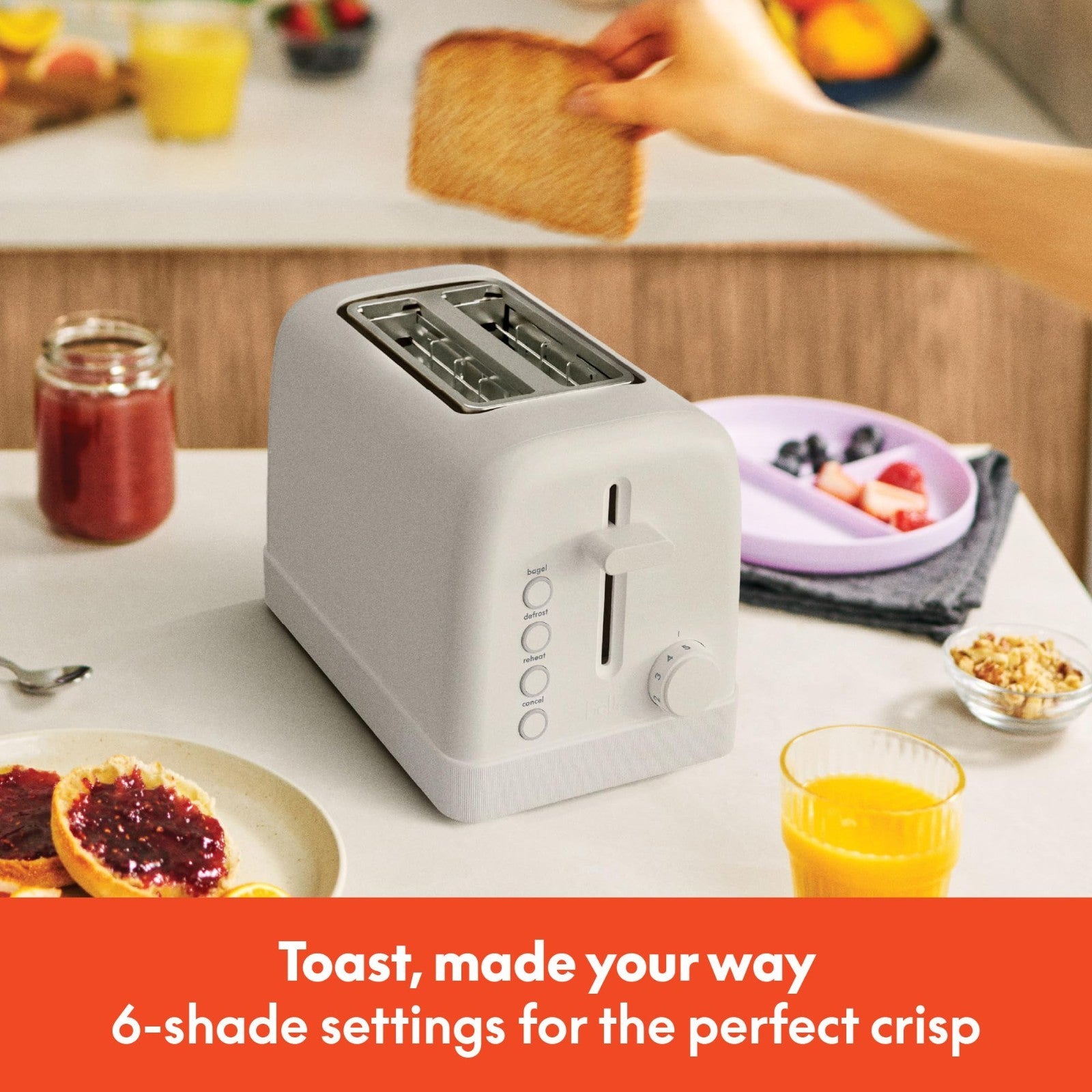 2 Slice Toaster with Extra Wide Slots, 6 Shade Settings, Oatmilk Color7