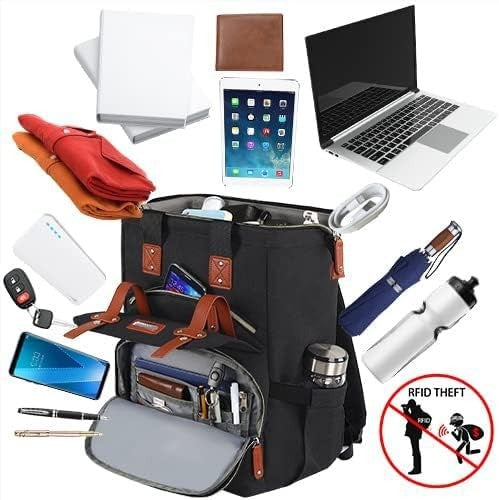 Spacious RFID Anti Theft Laptop Backpack for College, Travel & Work   15.62
