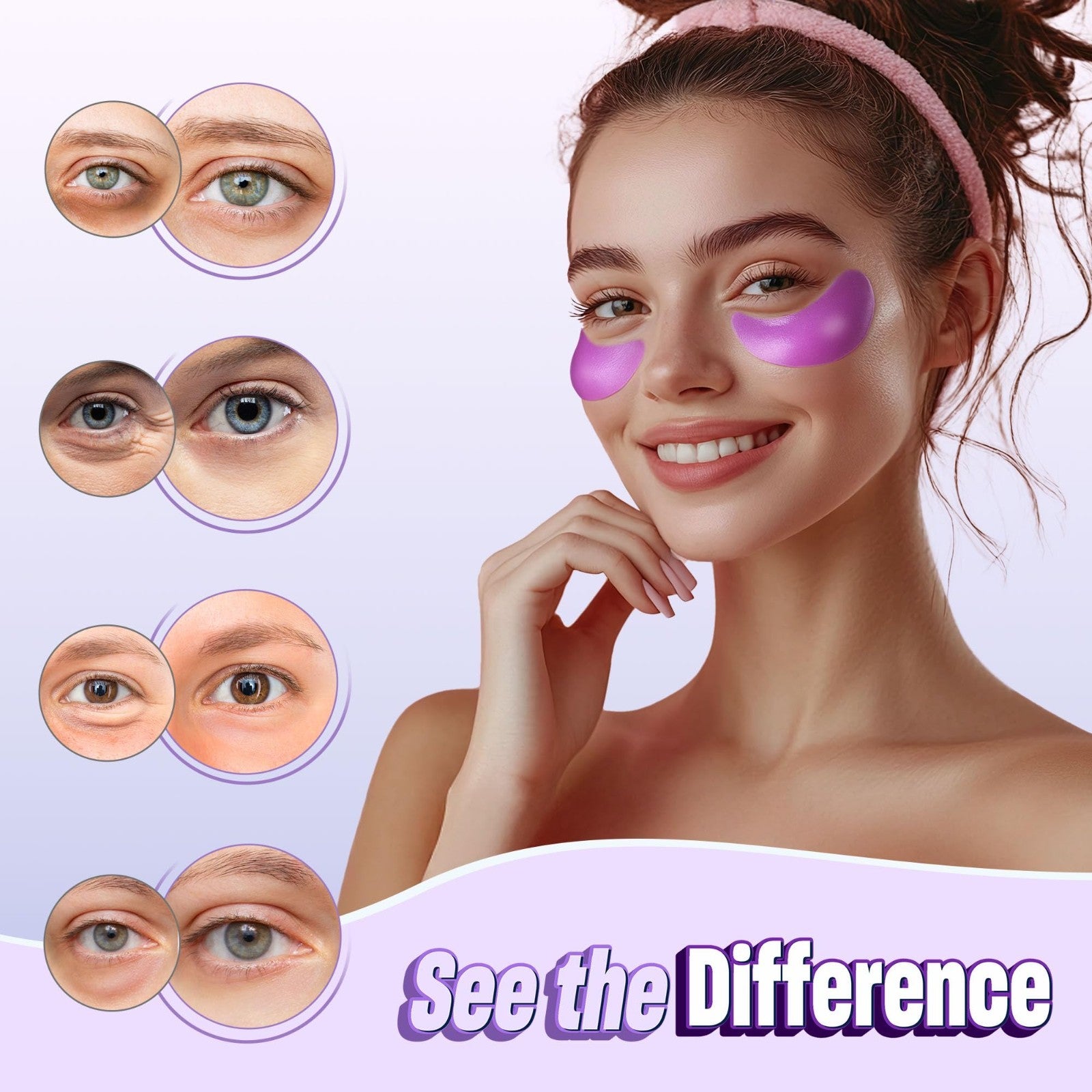 Hydrating Under Eye Patches   60 Pack Collagen Eye Masks for Dark Circles & Puff3