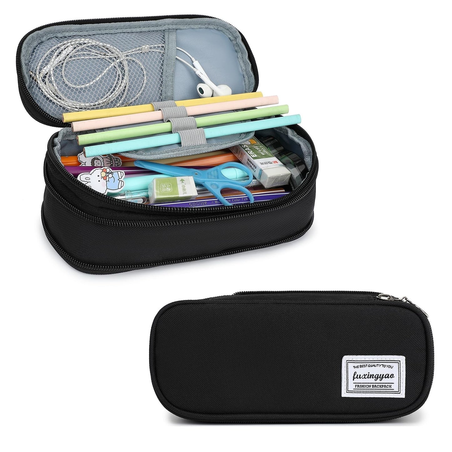 Multi Compartment Pencil Case Pouch, Portable School Supplies Organizer Bag0