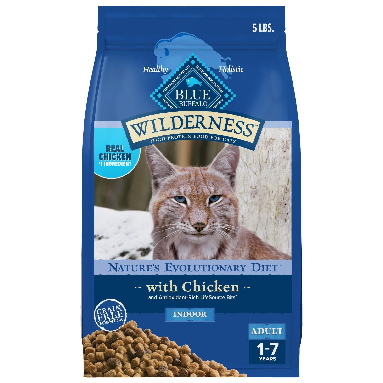 Grain Free Indoor Dry Cat Food with Chicken, 5 lb   High Protein, Natural Nutrit1