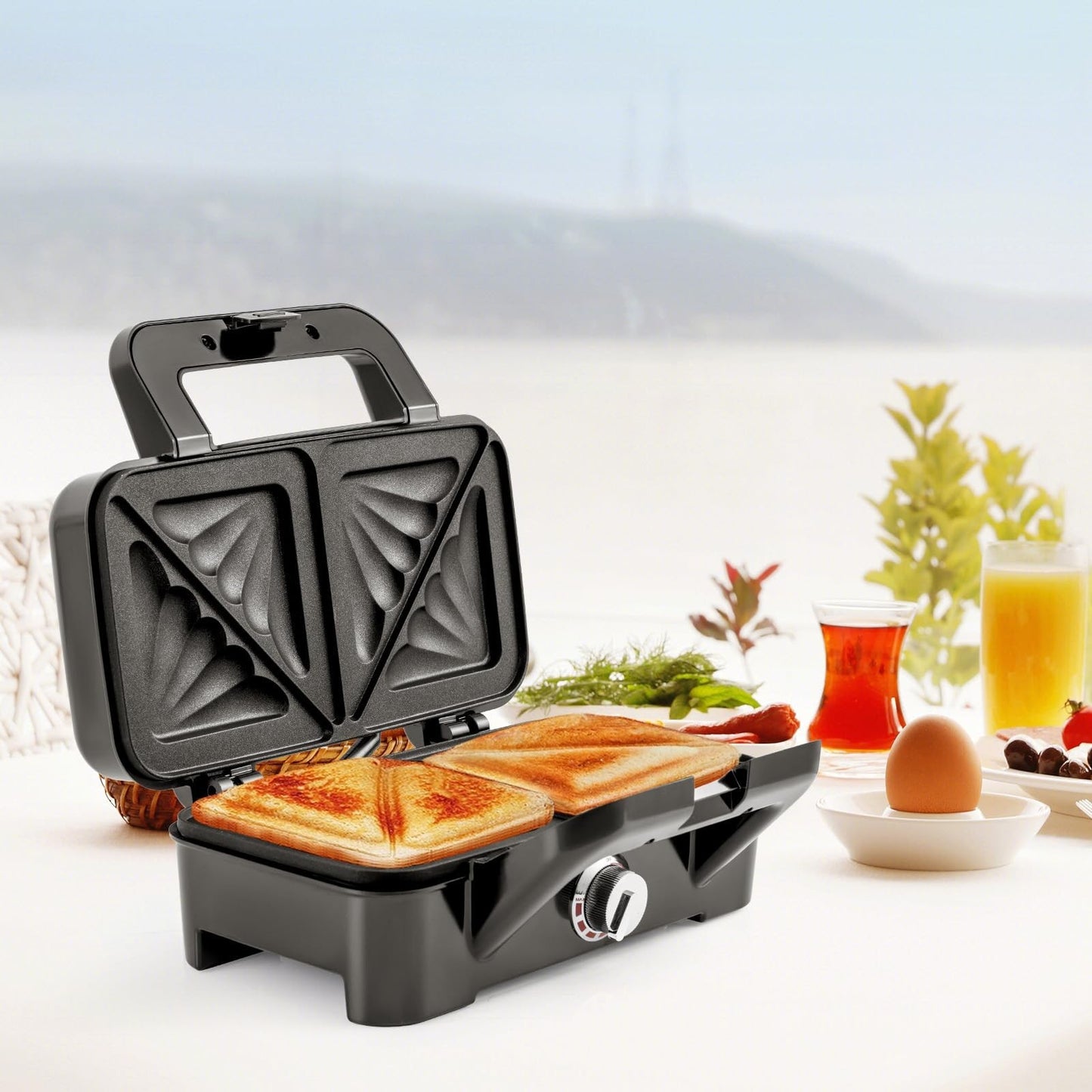 1200W Waffle Maker & Panini Grill - 3-in-1 Sandwich Maker with Non-Stick Plates2