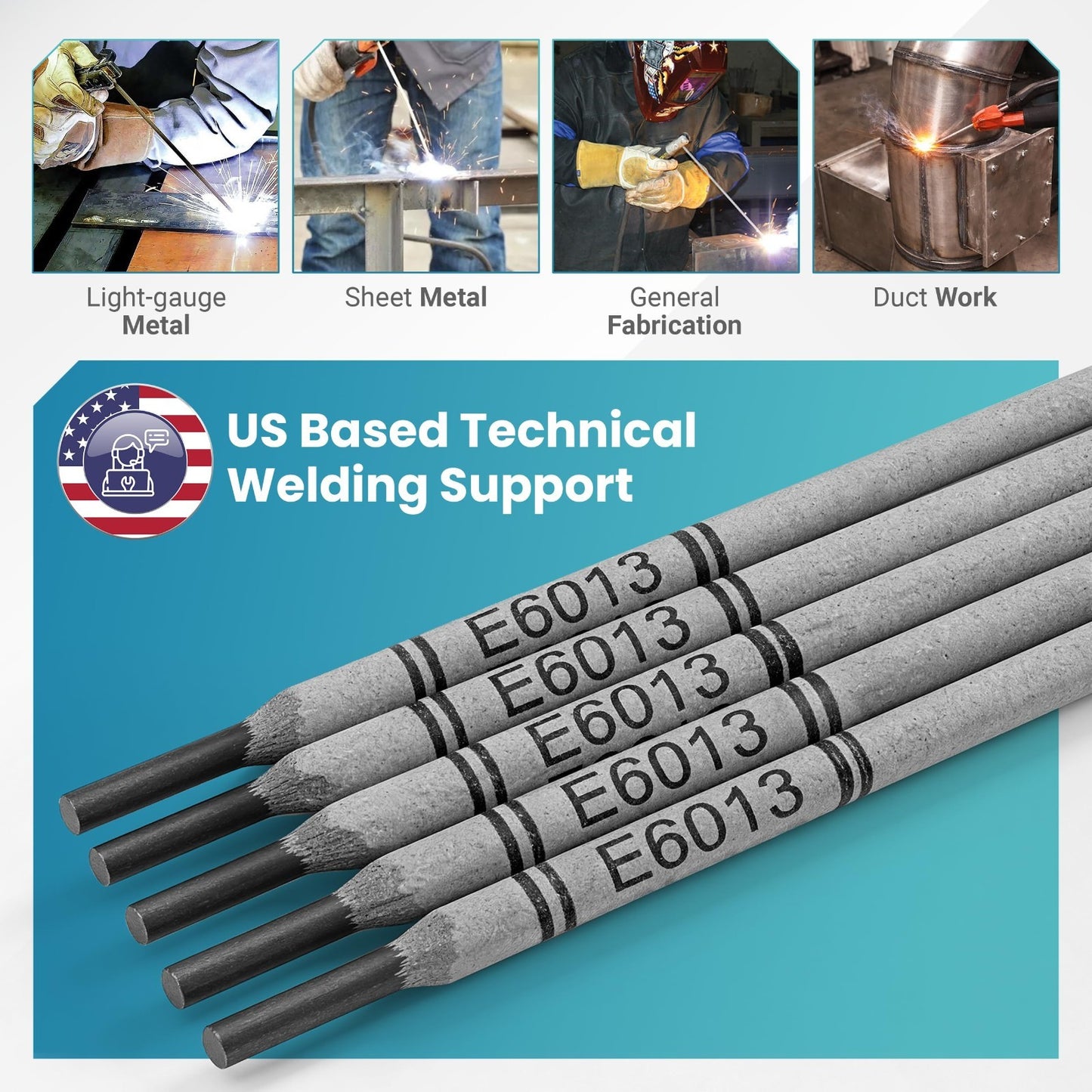 Premium 1/8" Welding Rods 5 lb - Carbon Steel Electrodes, Smooth Arc, Easy Slag,4