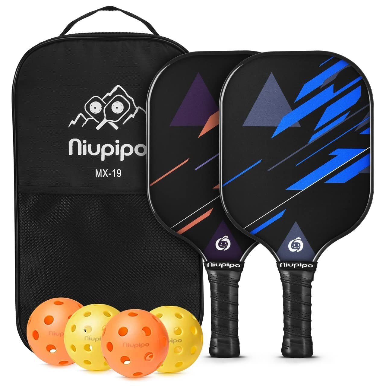 Pickleball Paddle Set of 2 or 4 - USAPA Approved, Fiberglass, Lightweight with B1