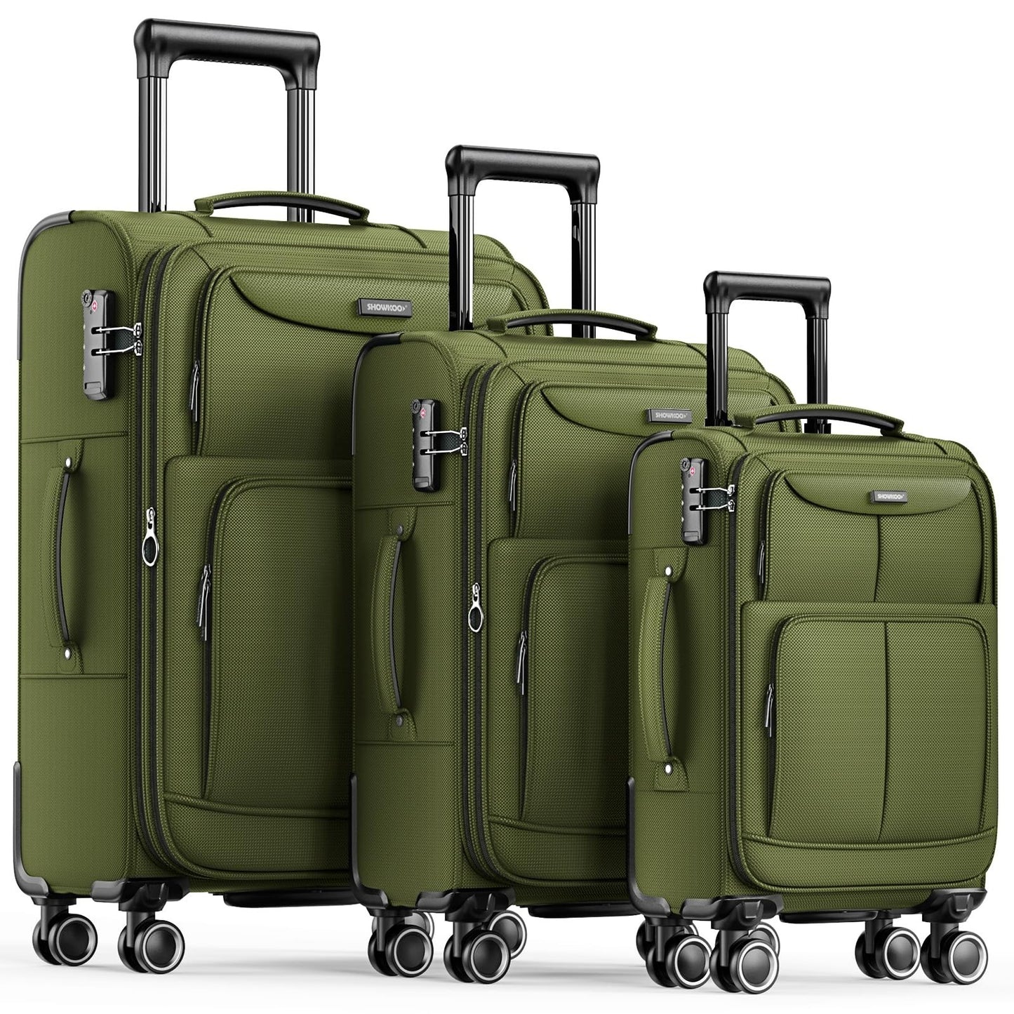 3-Piece Softside Luggage Set - Expandable, Lightweight, 360° Spinner Wheels, TSA1