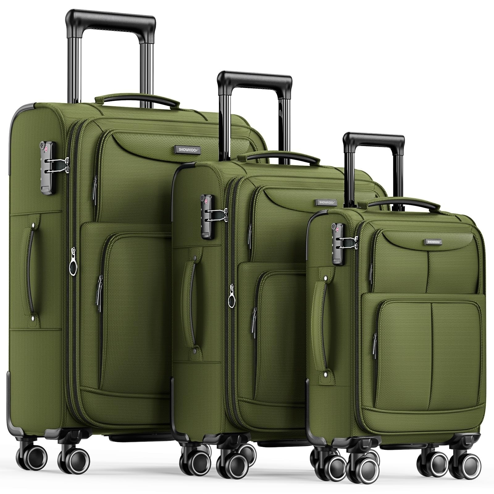 3-Piece Softside Luggage Set - Expandable, Lightweight, 360° Spinner Wheels, TSA1