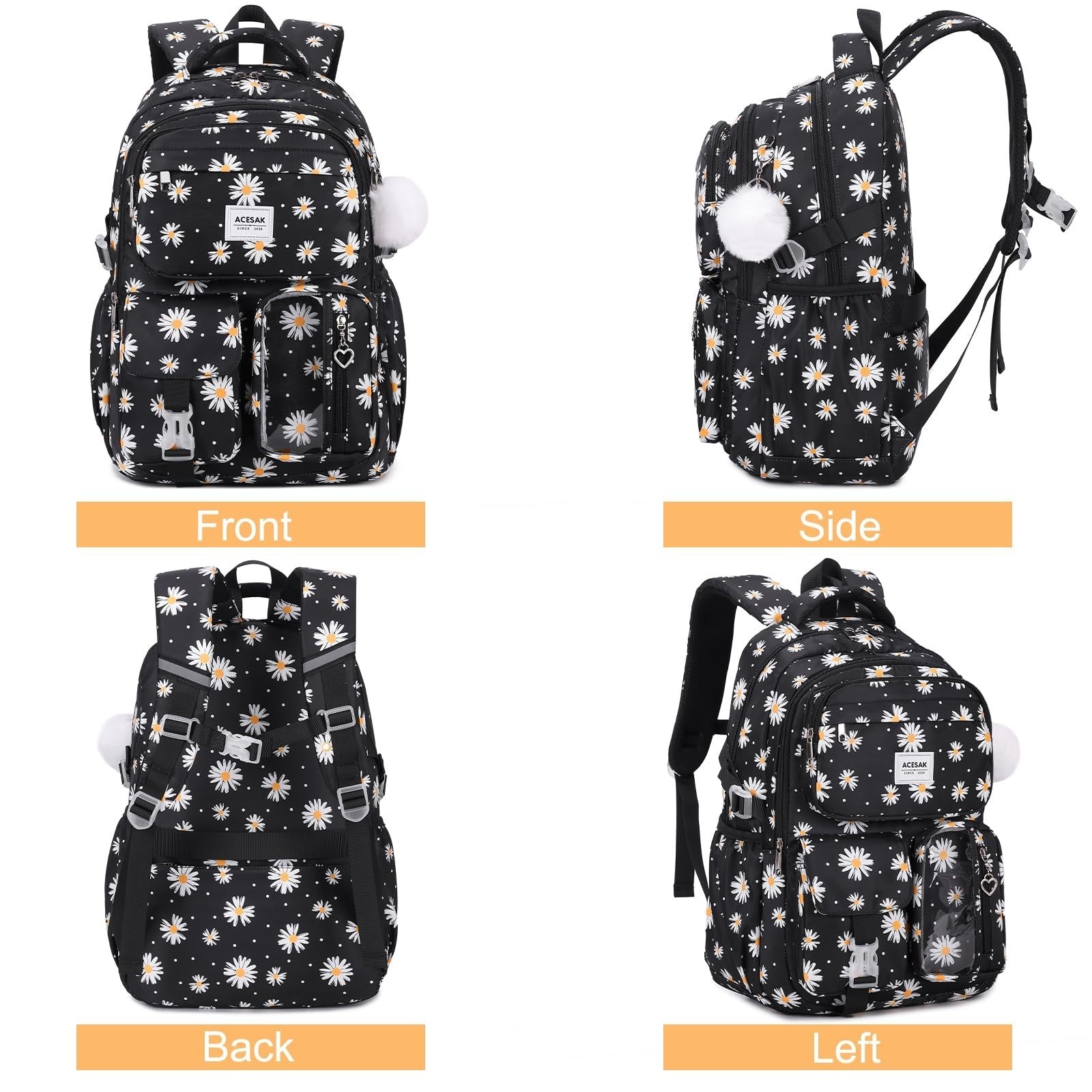 Stylish Girls Backpack Set with Tote, Crossbody Bag, Lunch Bag & Pencil Pouch  5