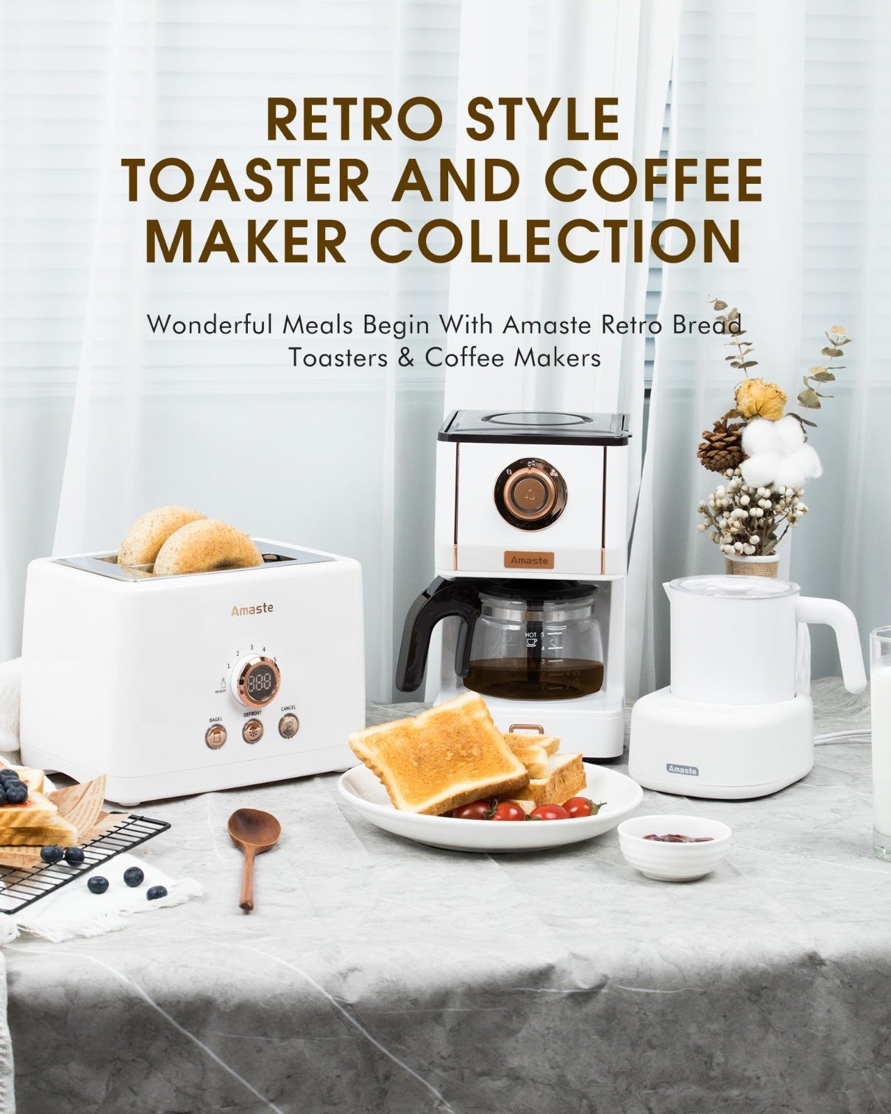 Retro 2 Slice Toaster with LED Display, Extra Wide Slots, 6 Shade Settings, Bage4