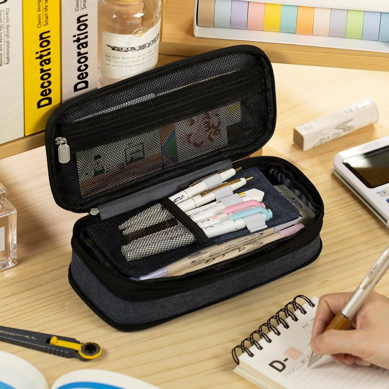 Large Capacity Pencil Case, Big Pencil Pouch, Stationery Pen Bag for Teens   Dee5