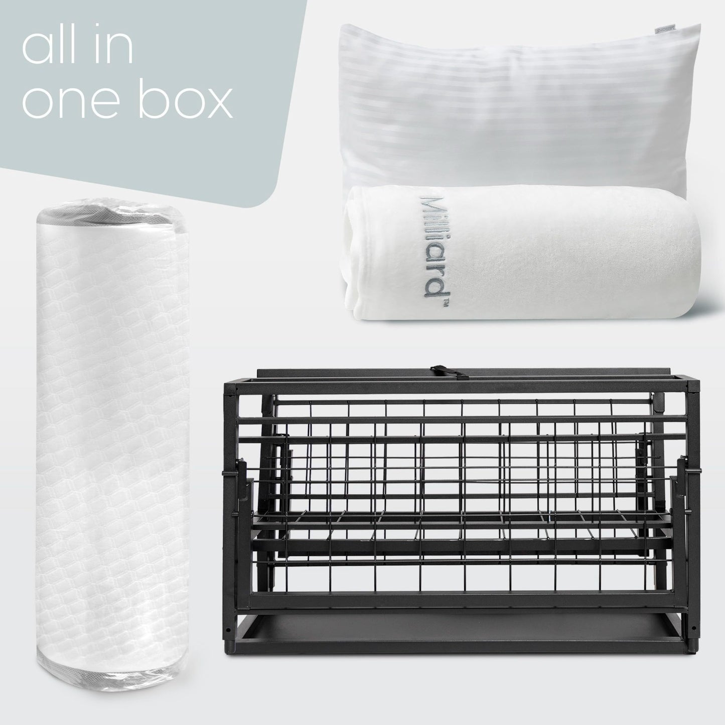 Deluxe Twin Folding Bed with Mattress, Portable Rollaway Bed, Bonus Pillow & Bla8