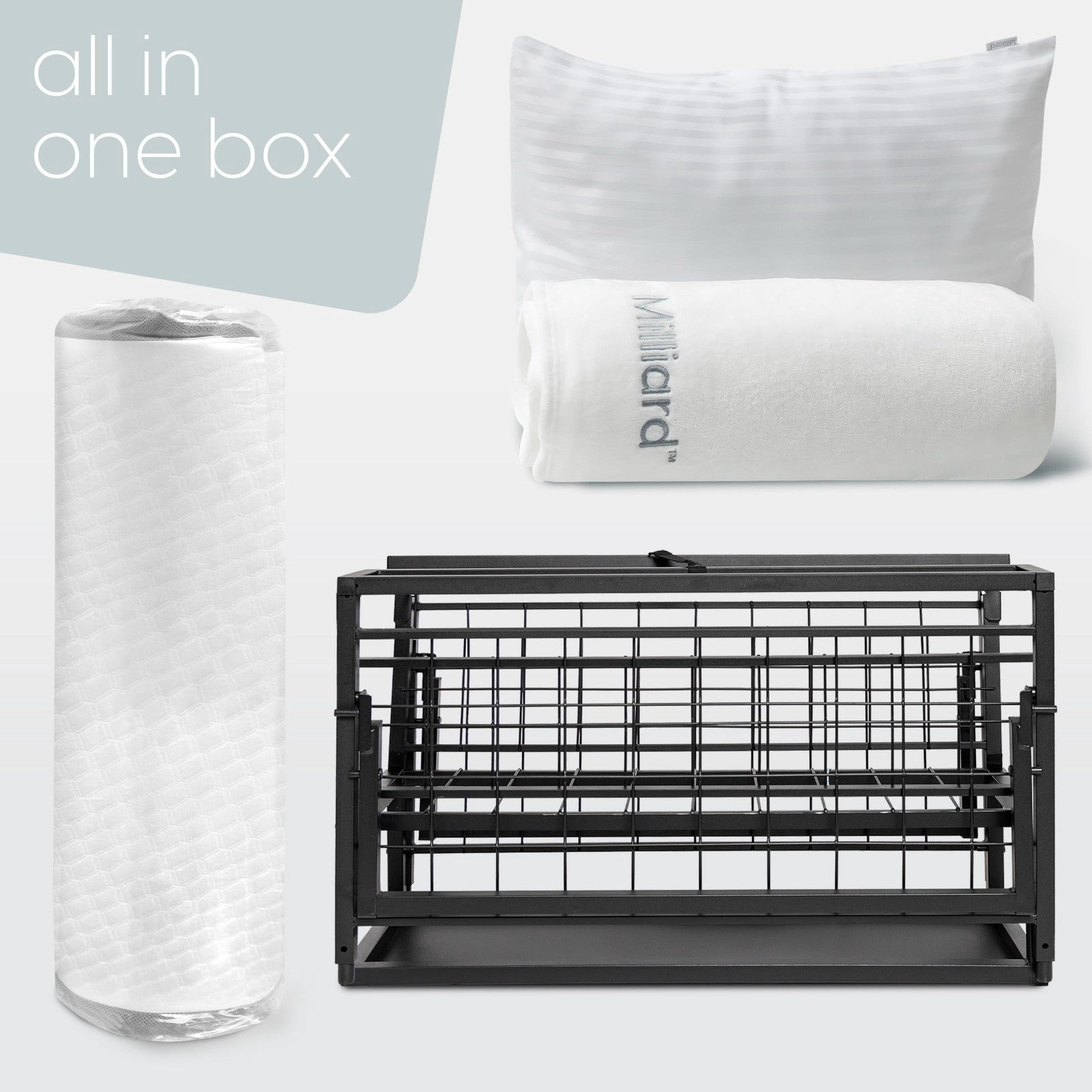 Deluxe Twin Folding Bed with Mattress, Portable Rollaway Bed, Bonus Pillow & Bla8