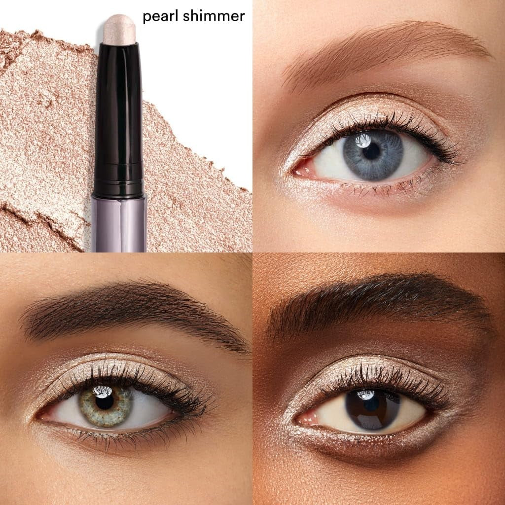 Crème-to-Powder Eyeshadow Stick - Pearl Shimmer, Long-Lasting, Easy Application2