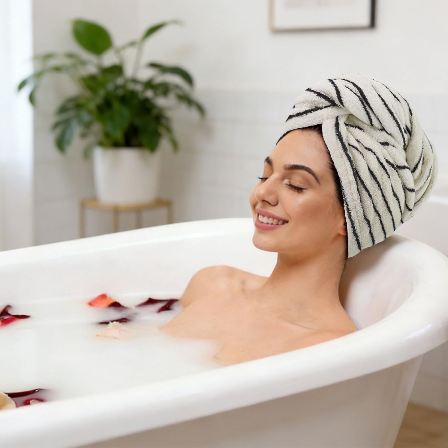 2 Pack Cotton Hair Wrap Towels for Women - Super Absorbent Quick Dry Turbans, 252