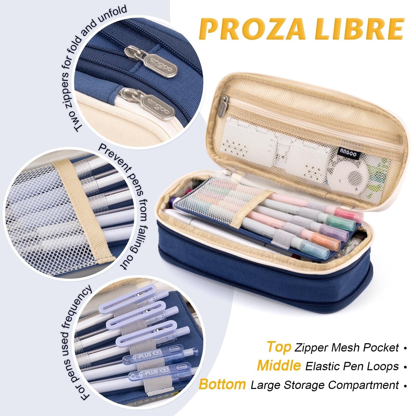 Large Capacity Pencil Case   Big Storage Organizer for Office, College & School5