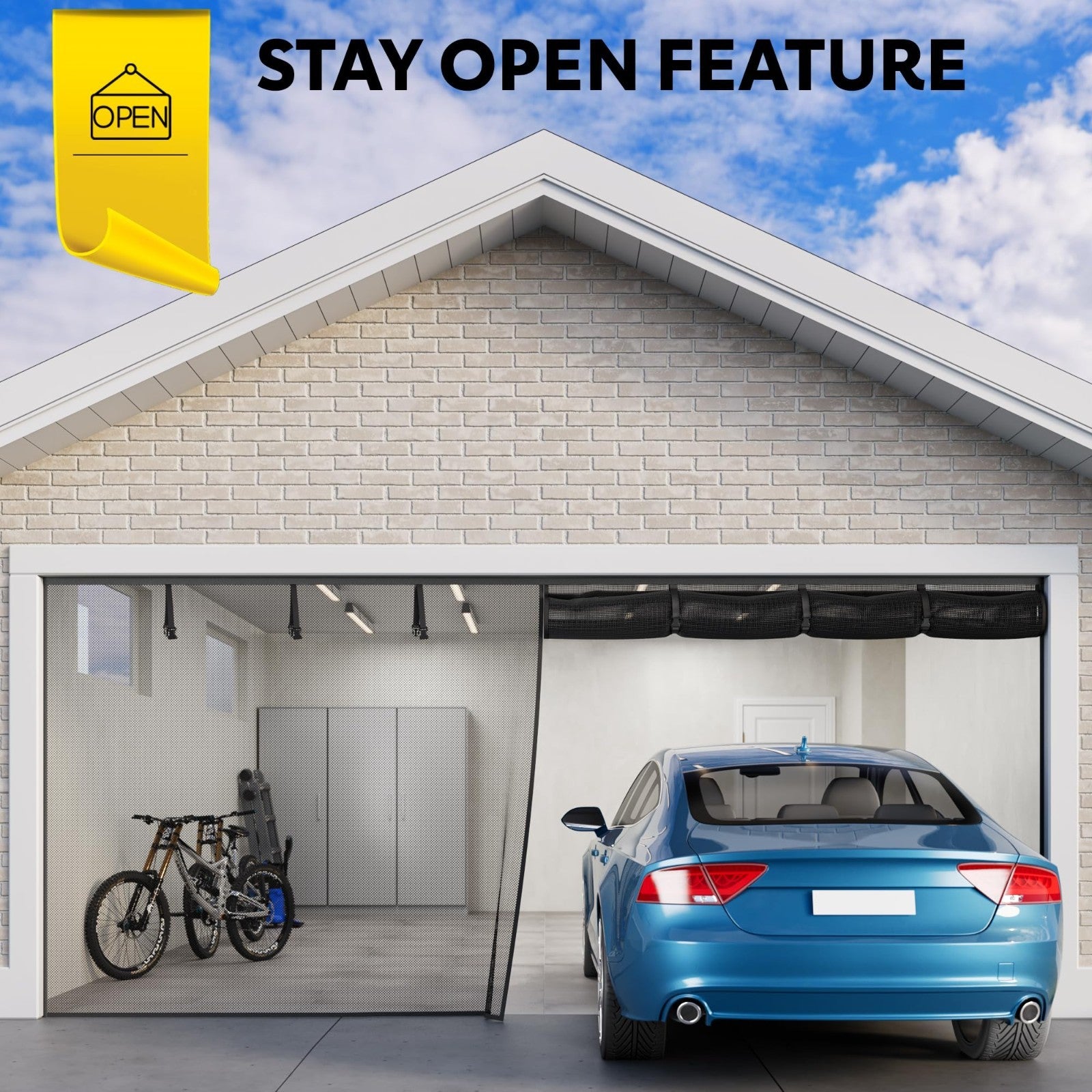 Magnetic Garage Door Screen   Heavy Duty Mesh for 2 Car Garage   Pet & Kid Frien2