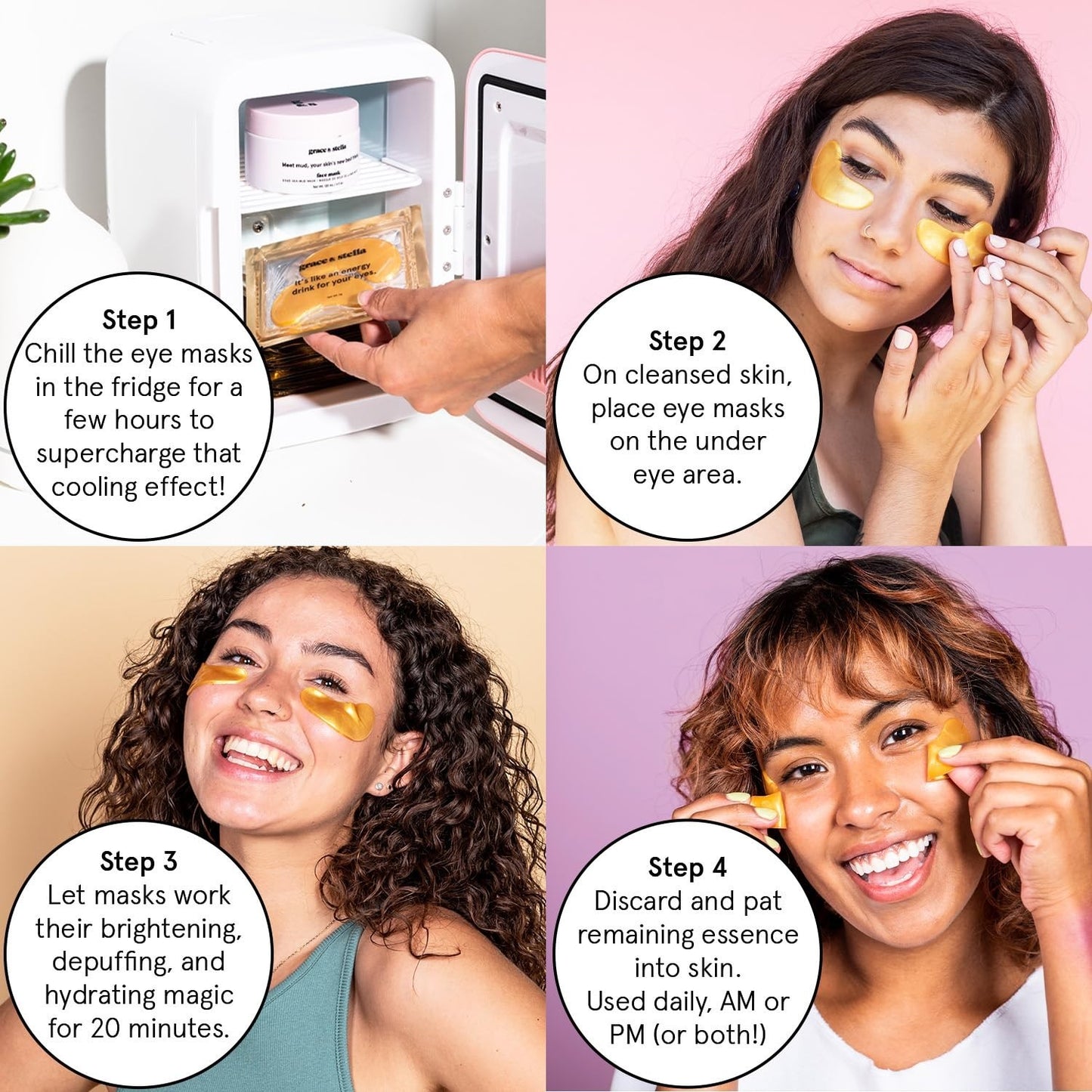 Under Eye Masks - Reduce Dark Circles, Puffiness, Wrinkles - 72 Gel Patches, Veg4