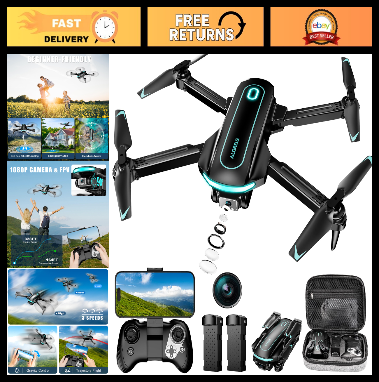 **Optimized eBay Title:**  Foldable Mini Drone with 1080P HD Camera, 2 Batterie0