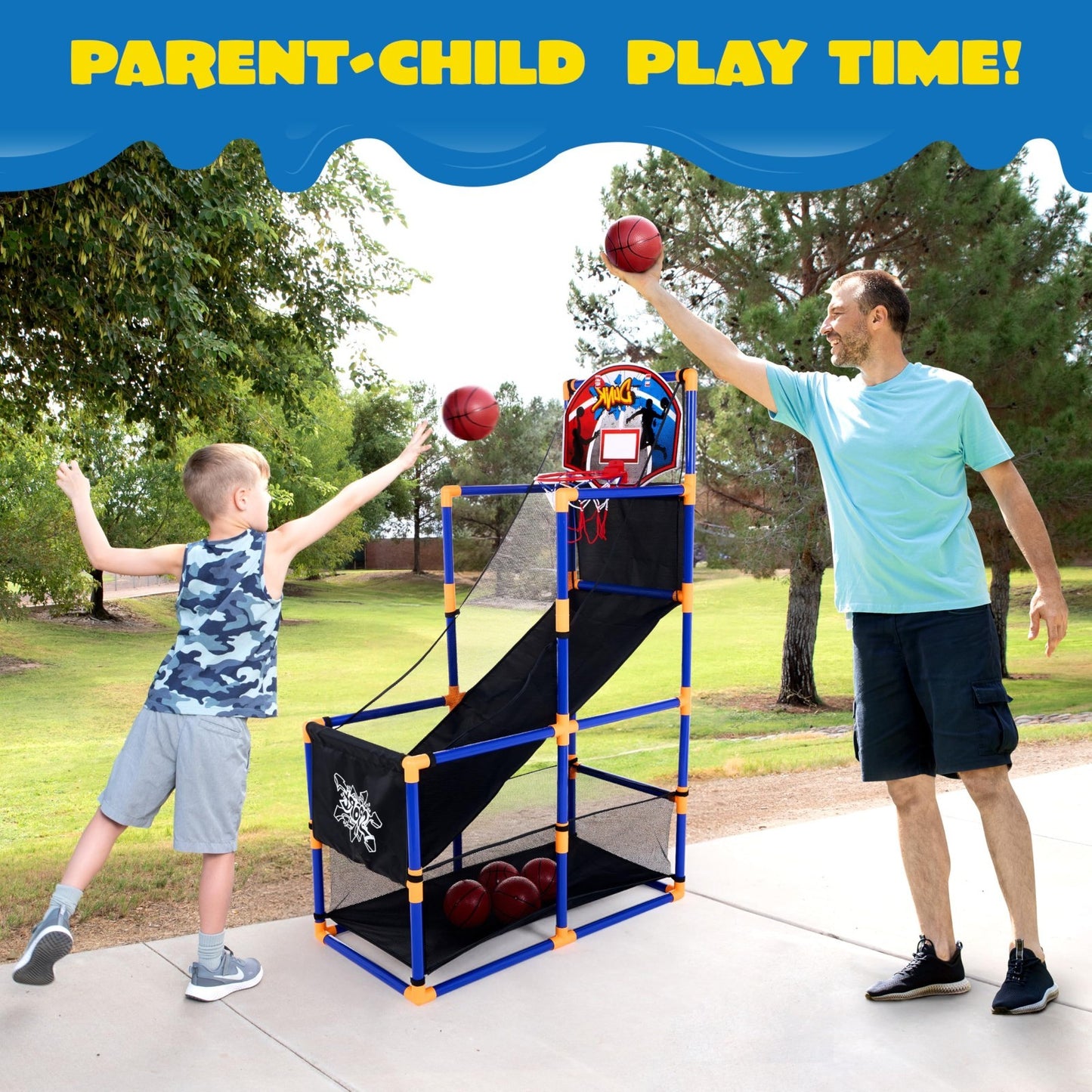 Arcade Basketball Game Set for Kids 3+   Indoor/Outdoor Sport Play, 4 Balls, Eas4