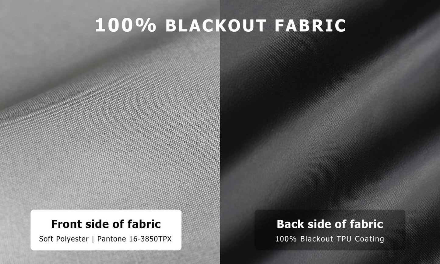100% Blackout Roller Shades 36"x72" Grey | Cordless No Drill Thermal Insulation2