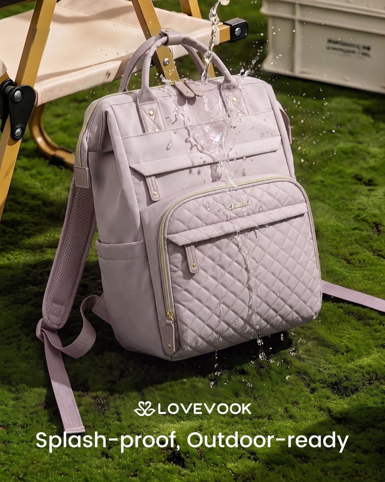 Quilted Laptop Backpack for Women   Stylish Teacher & Nurse Work Purse4