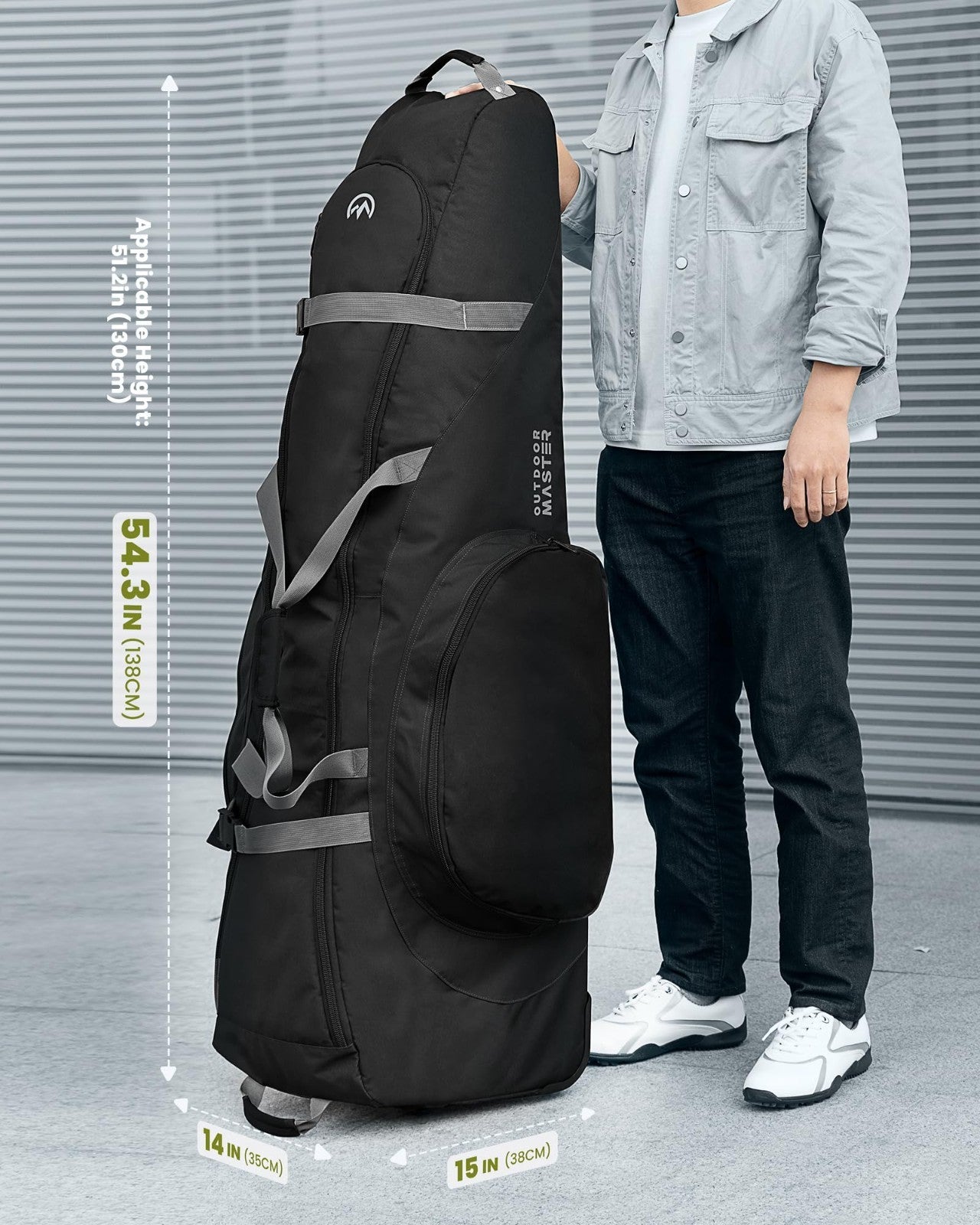 Padded Golf Travel Bag with Reinforced Wheels | Waterproof 900D Oxford Fabric, S6