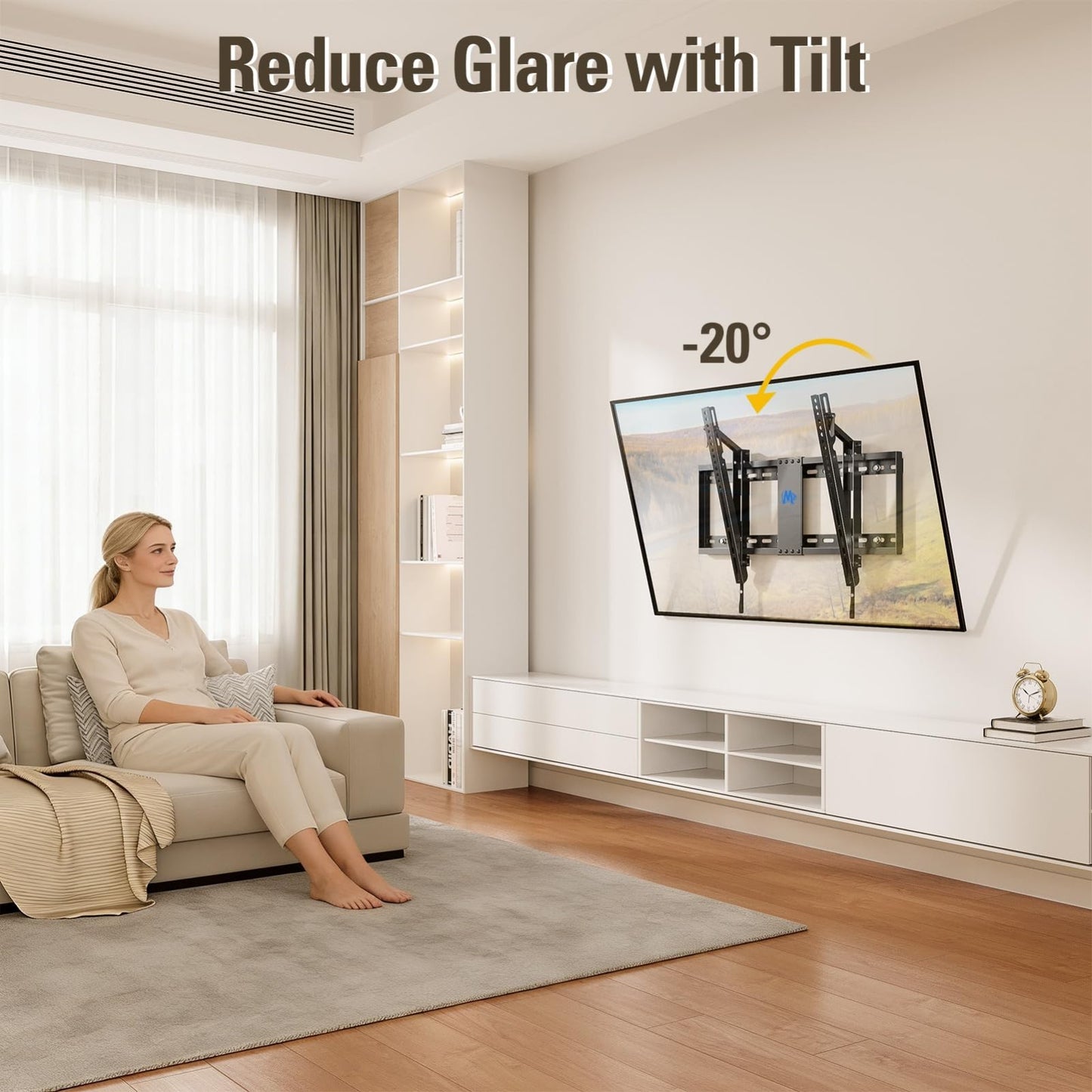 Universal Tilt TV Wall Mount for 42 70 Inch TVs, VESA 200x100 to 600x400mm, 20°2