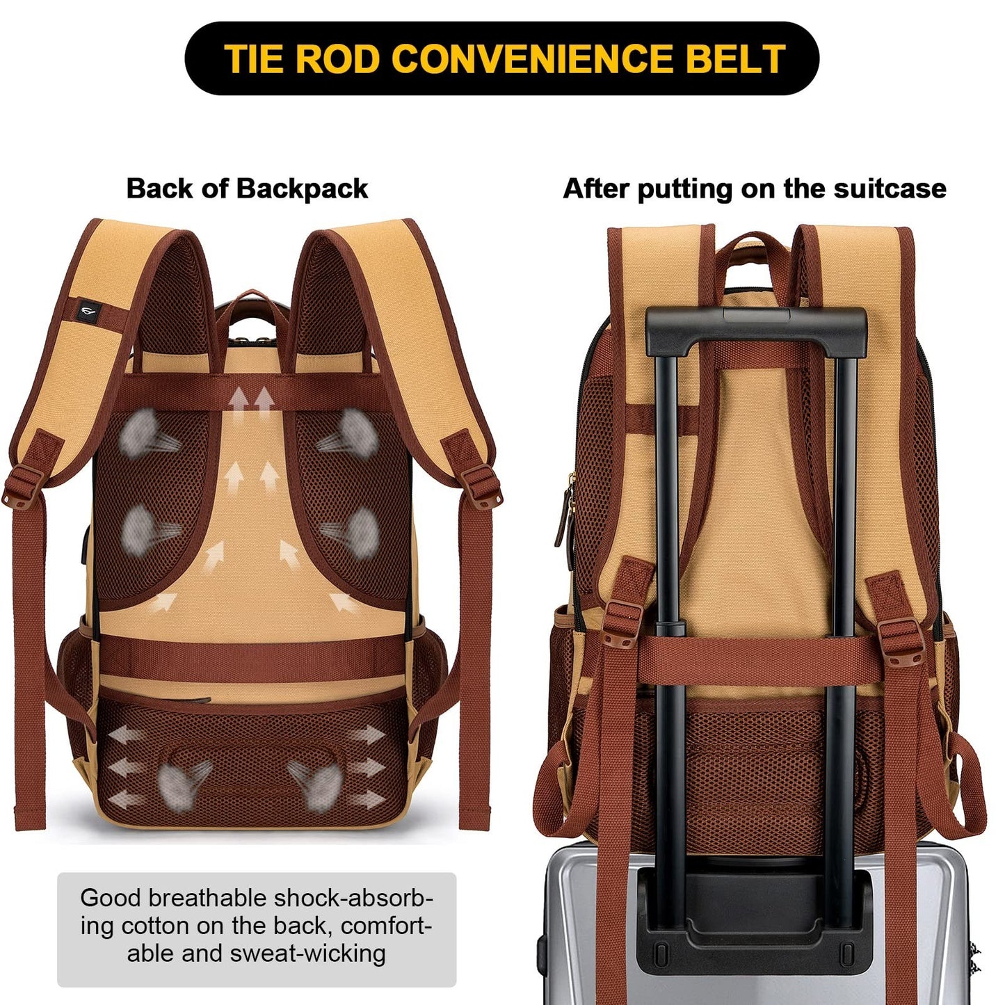 Large Capacity Canvas Laptop Backpack for Men & Women, Fits 17.3" Laptop, Travel5