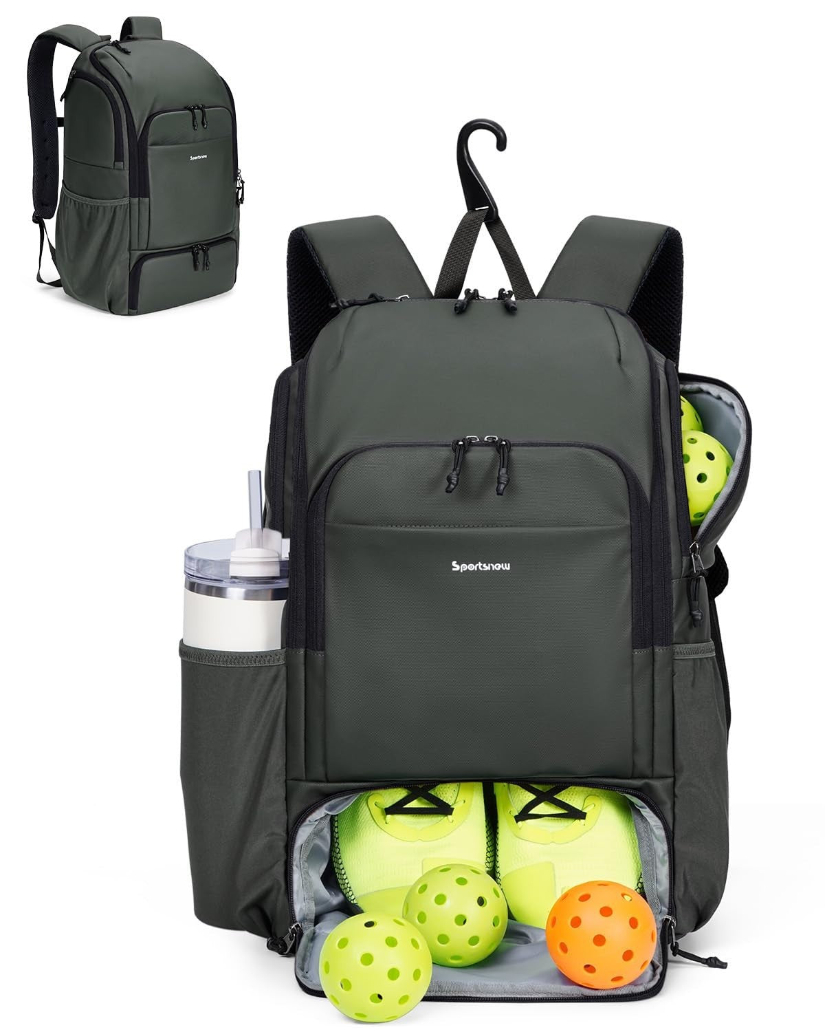 Waterproof Pickleball Bag with Shoe Compartment & Fence Hook | 30L, 2 Pockets, A1