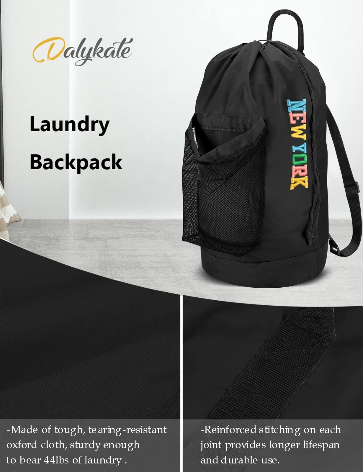 Optimized eBay Title:  "Durable Laundry Backpack with Shoulder Straps, Mesh Poc6