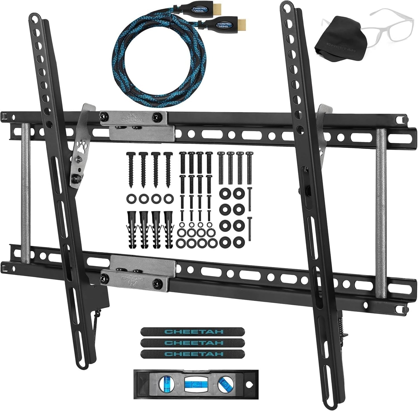 Universal Tilt TV Wall Mount for 32-86" TVs, Max VESA 600x400mm, 165lbs, 10ft HD1