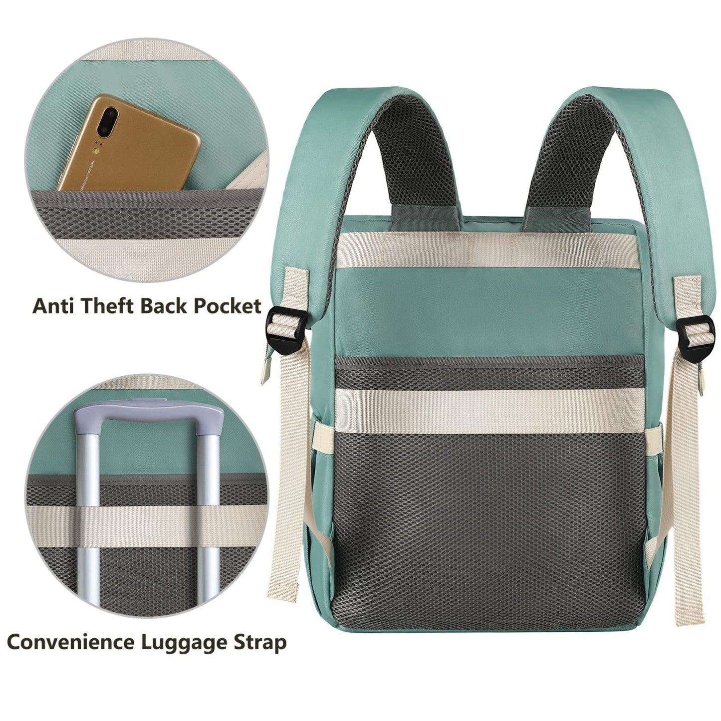 Stylish Laptop Backpack for Women, 15.6" Work Bookbag, RFID Anti Theft Travel Ba4