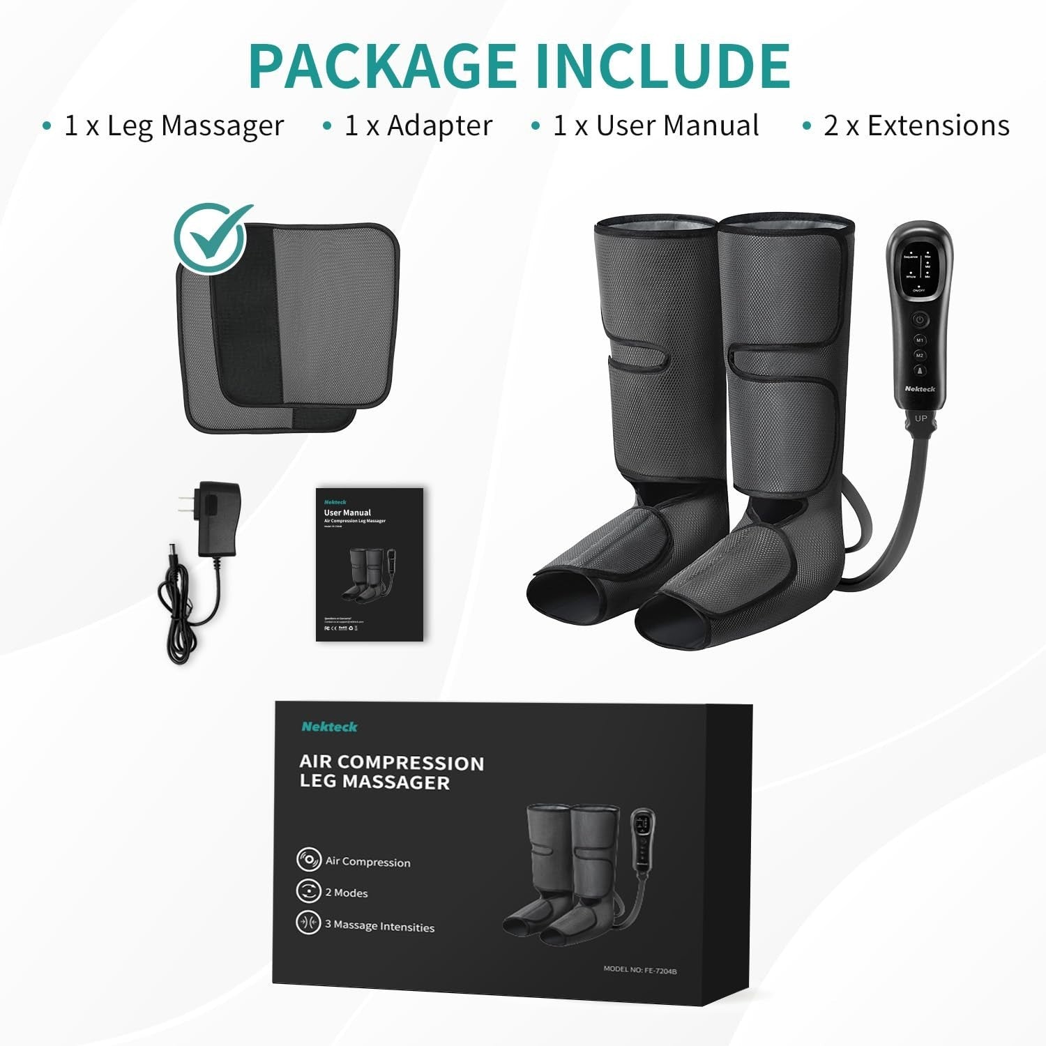 Air Compression Leg Massager for Circulation & Relaxation - Foot & Calf Pain Rel8
