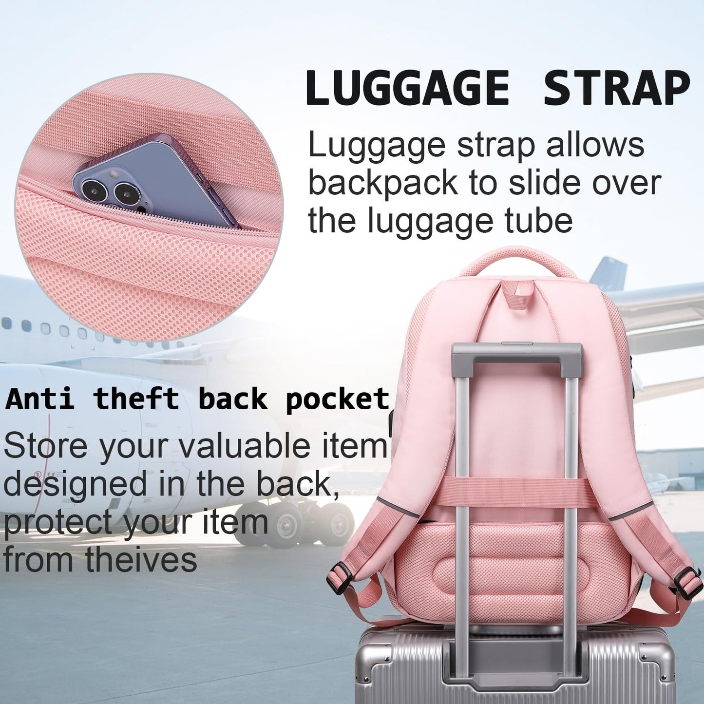 Slim Anti Theft Laptop Backpack for Business Travel & College   Stylish & Durabl5