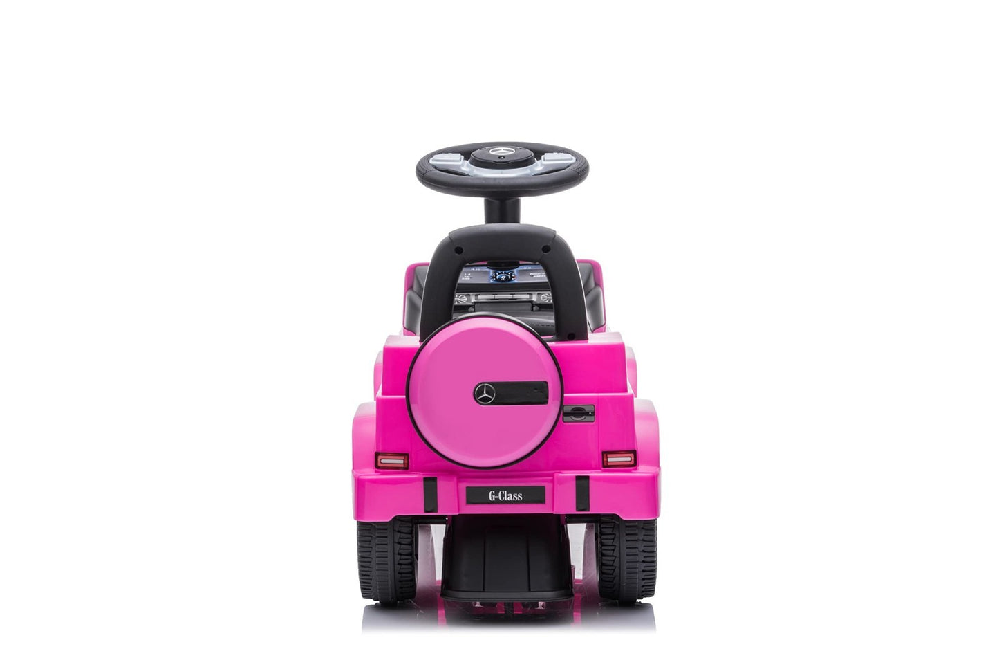 Kids Ride-On Car Stroller, Mercedes G-Wagon Push Car with Lights & Music, Pink,4