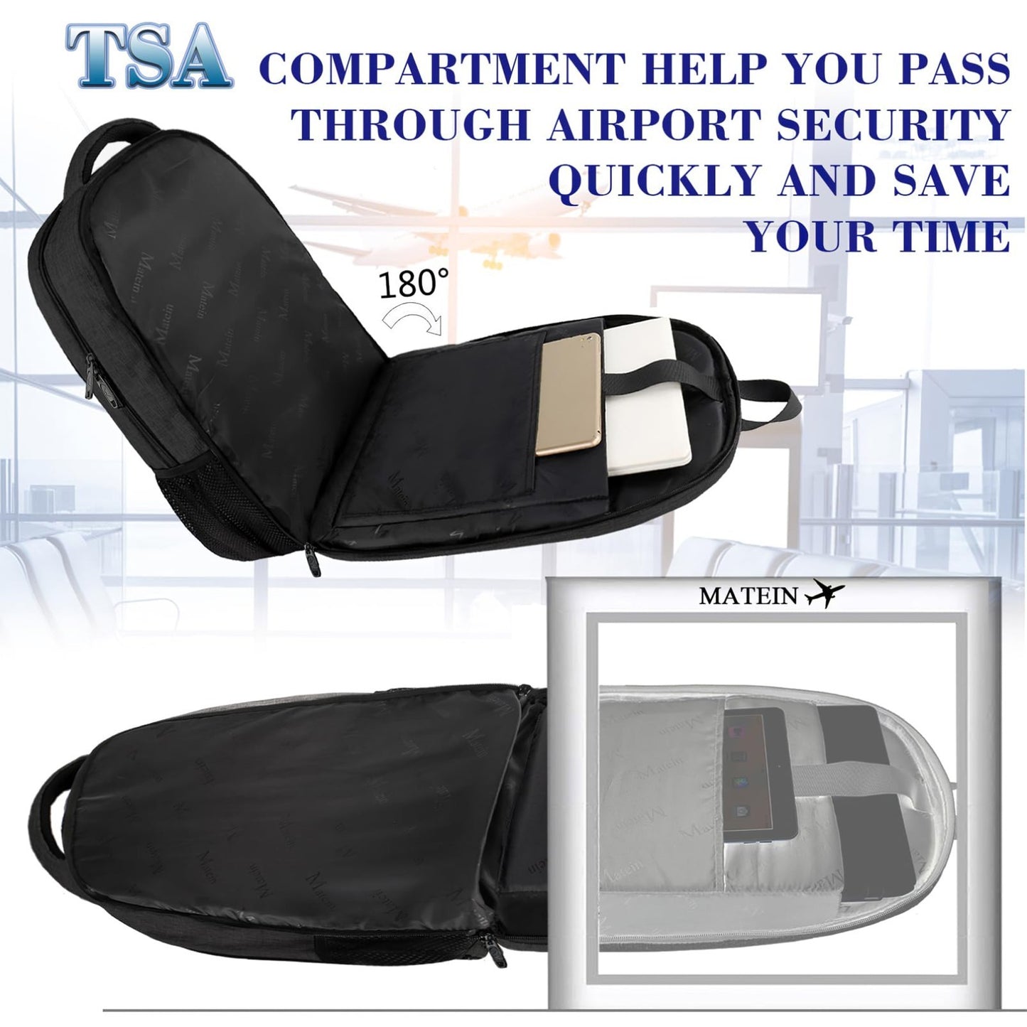 Extra Large 17" TSA Friendly Travel Laptop Backpack, Water Resistant, Multi Comp4