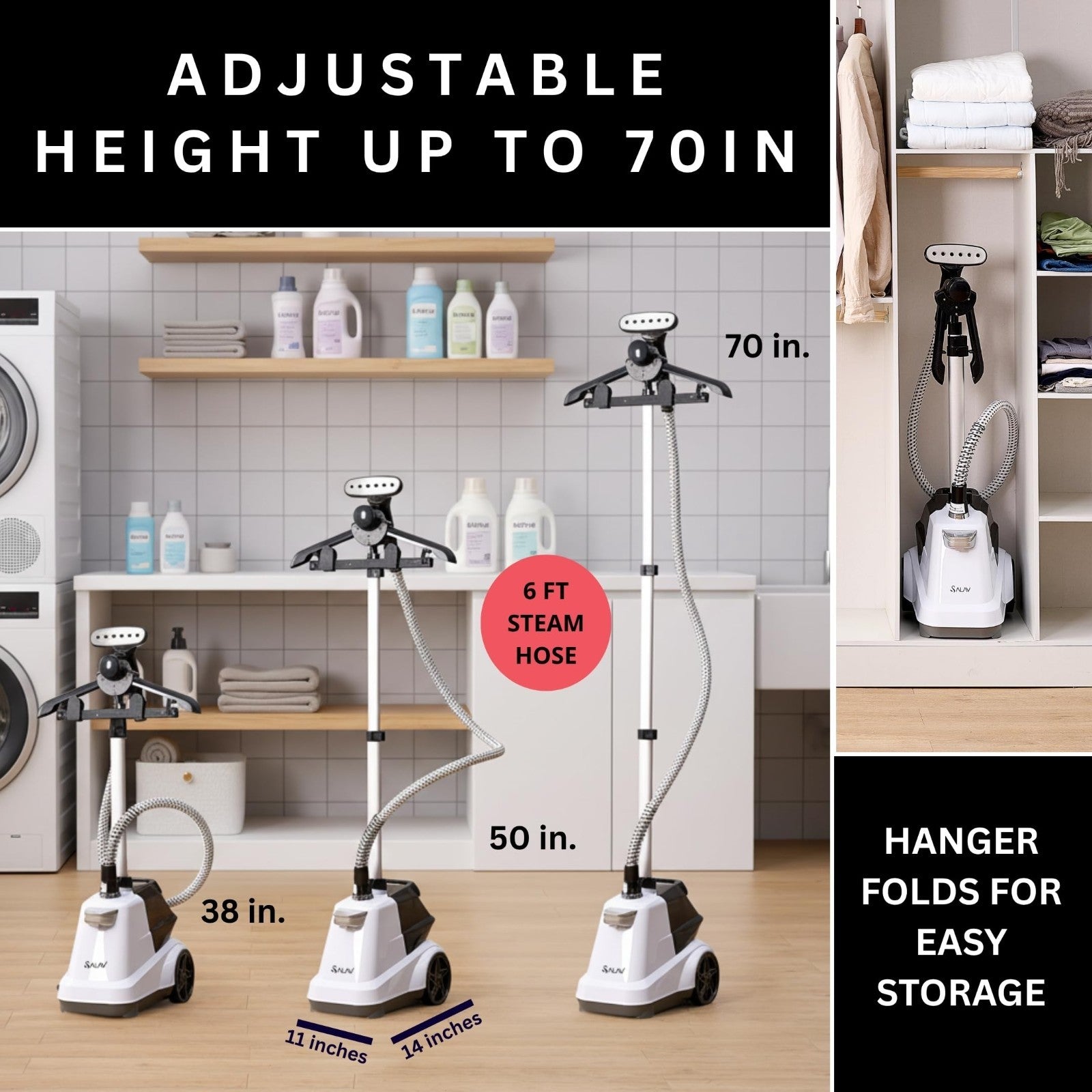 Heavy Duty Commercial Garment Steamer, 3L Water Tank, 1800W, Foot Pedals, 90+ Mi8